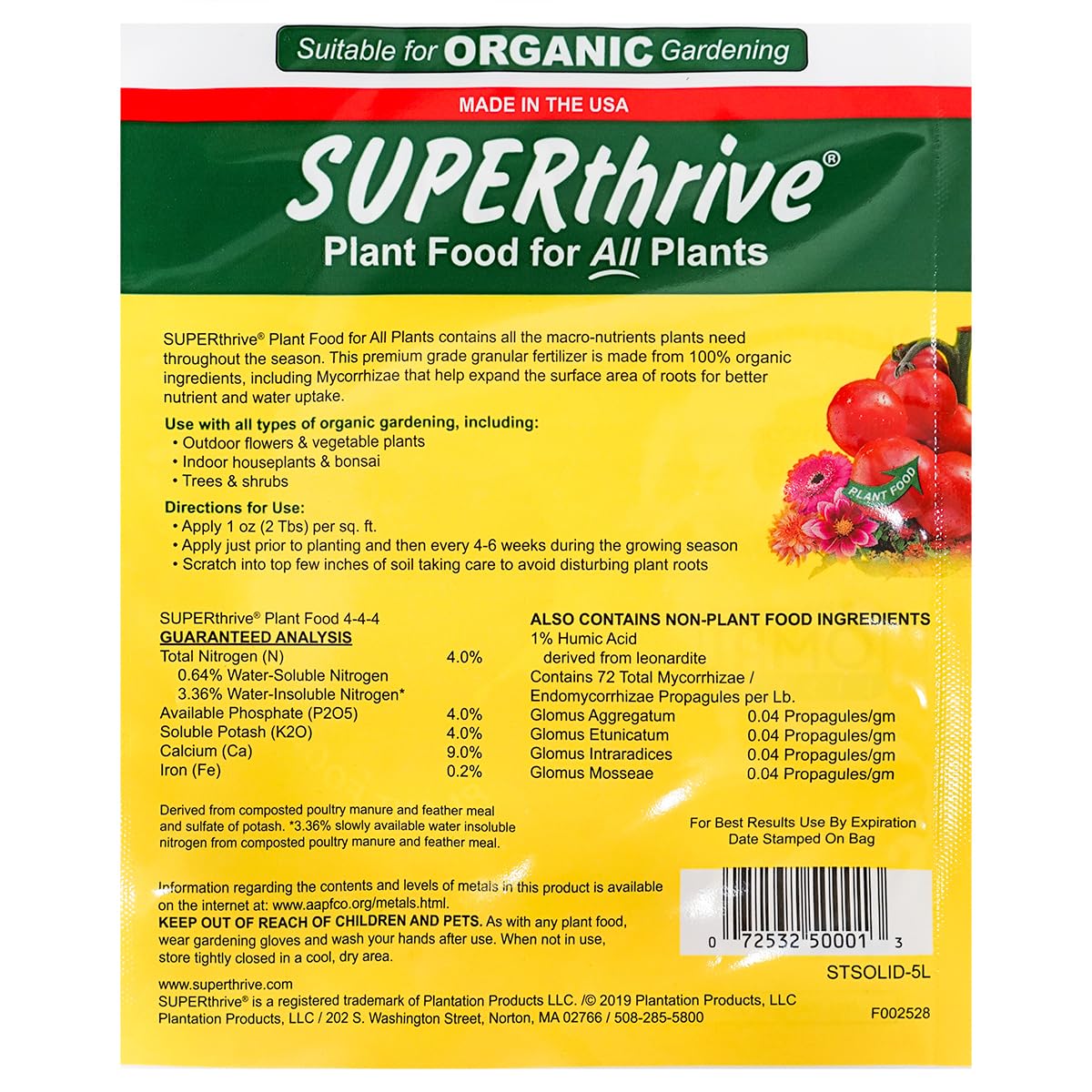 SUPERthrive Plant Vitamin Solution 4 oz. + Organic 4-4-4 All-Purpose Fertilizer Set, 2 Pack
