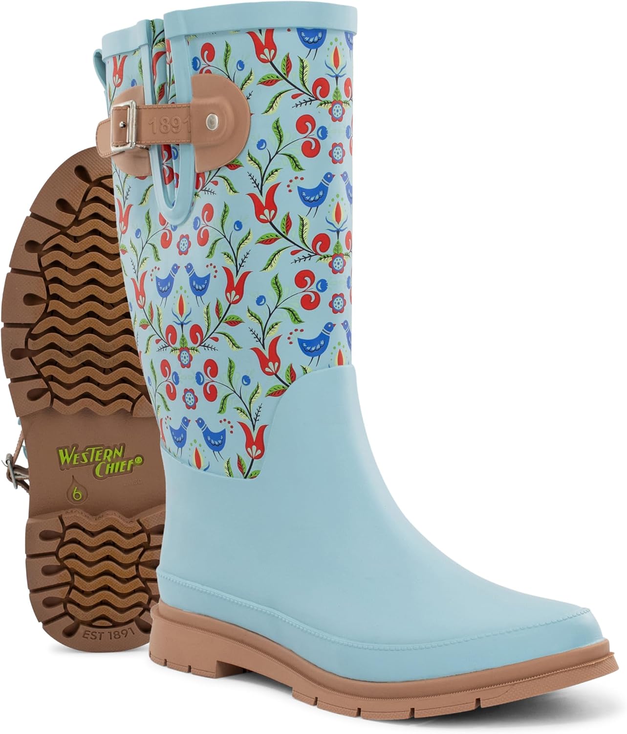 Western Chief Women's Tall Waterproof Rain Boot Outdoor Garden Shoes
