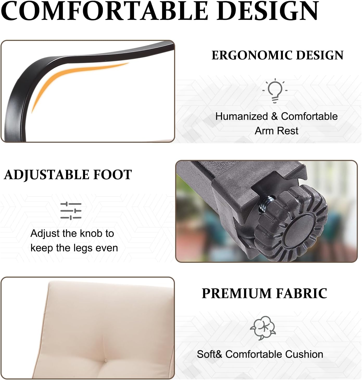 Patio Swivel Bar Stools, Outdoor High Back Swivel Bar Chair Set of 6 with Cushion & All Weather Steel Frame for Backyard, Lawn, Poolside and Balcony, Beige