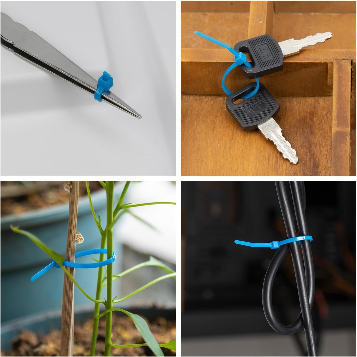 8 Inch Brown Zip Tie 1000 PCS, 40 Lbs - Small to Medium Zip Tie, Nylon PA66 UV Resistant Cable Tie Heavy Duty for Indoor and Outdoor Use - Ideal for bundling and securing objects