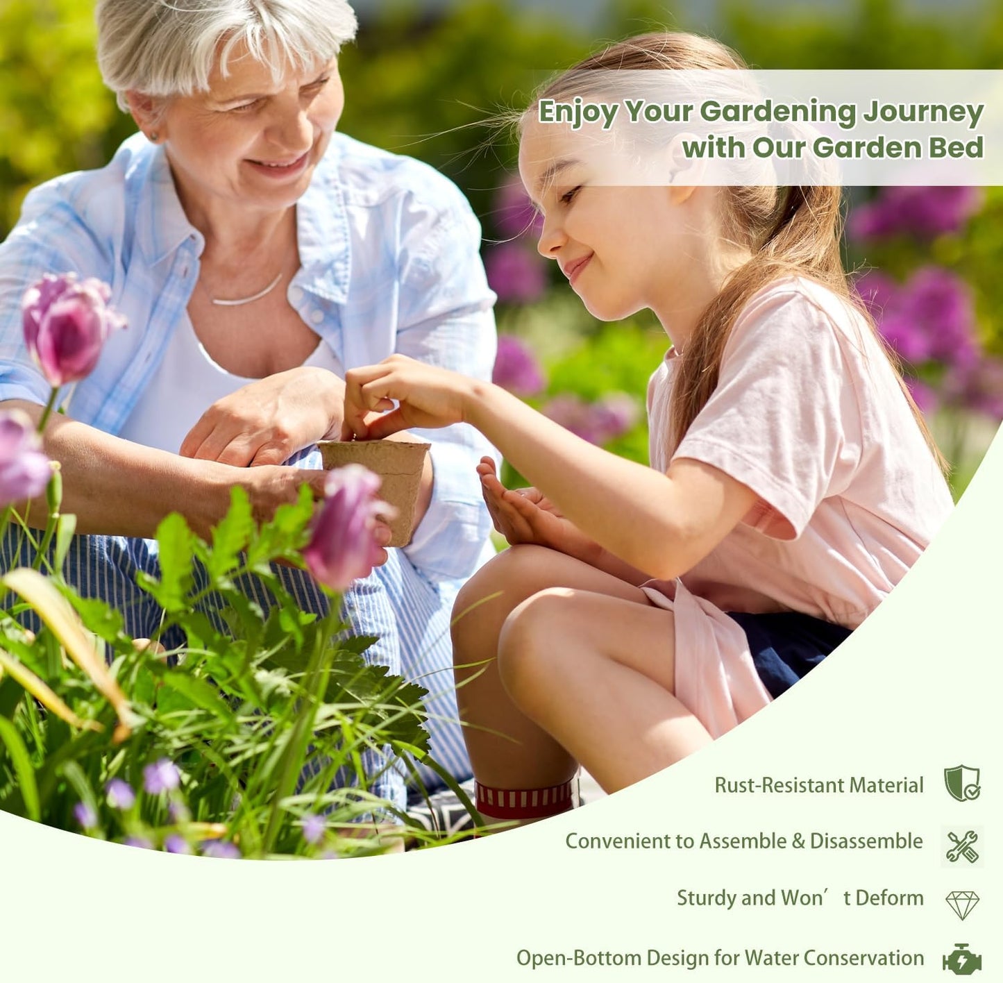 Raised Garden Bed, Raised Beds for Gardening Outdoor for Vegetables and Flowers Ground Planter Box, Galvanized Metal Planter Grow Garden Box,4x2x1ft