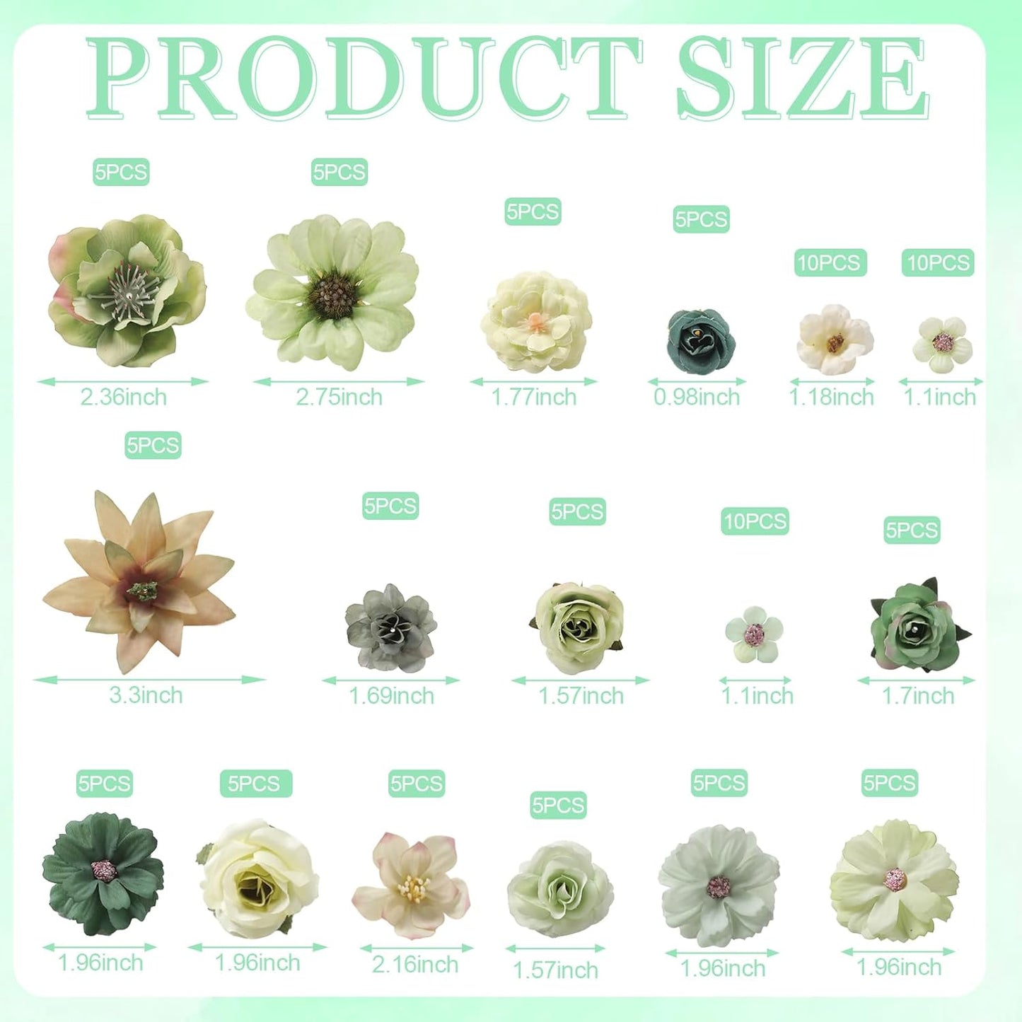 Serra Flora Realistic Mini Silk Flower Heads – Multicolor Daisy Rose Artificial Flower for Wedding Garland, DIY Crafts & Home Decor