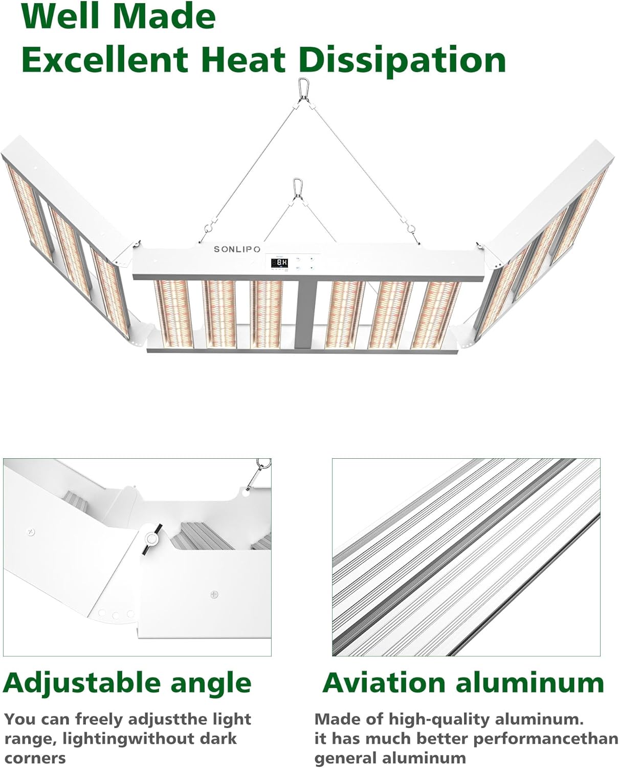 2024 New SPF8000 PRO 800W LED Grow Light 6x6ft Coverage with Veg & Bloom Dimmer Timer Full Spectrum Grow Lamps for Indoor Plants Seeding Flowering LED Plant Light Fixture