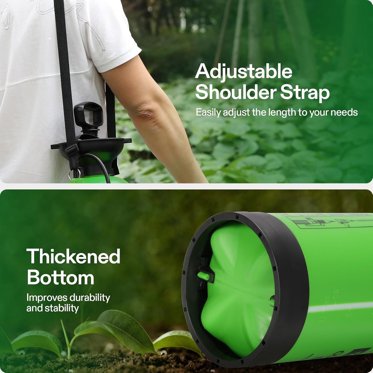 VIVOSUN 1.35-Gallon Pump Sprayer, Pressurized Lawn & Garden Sprayer with Adjustable Shoulder Strap, for Plants Spraying, Garden Watering and Household Cleaning