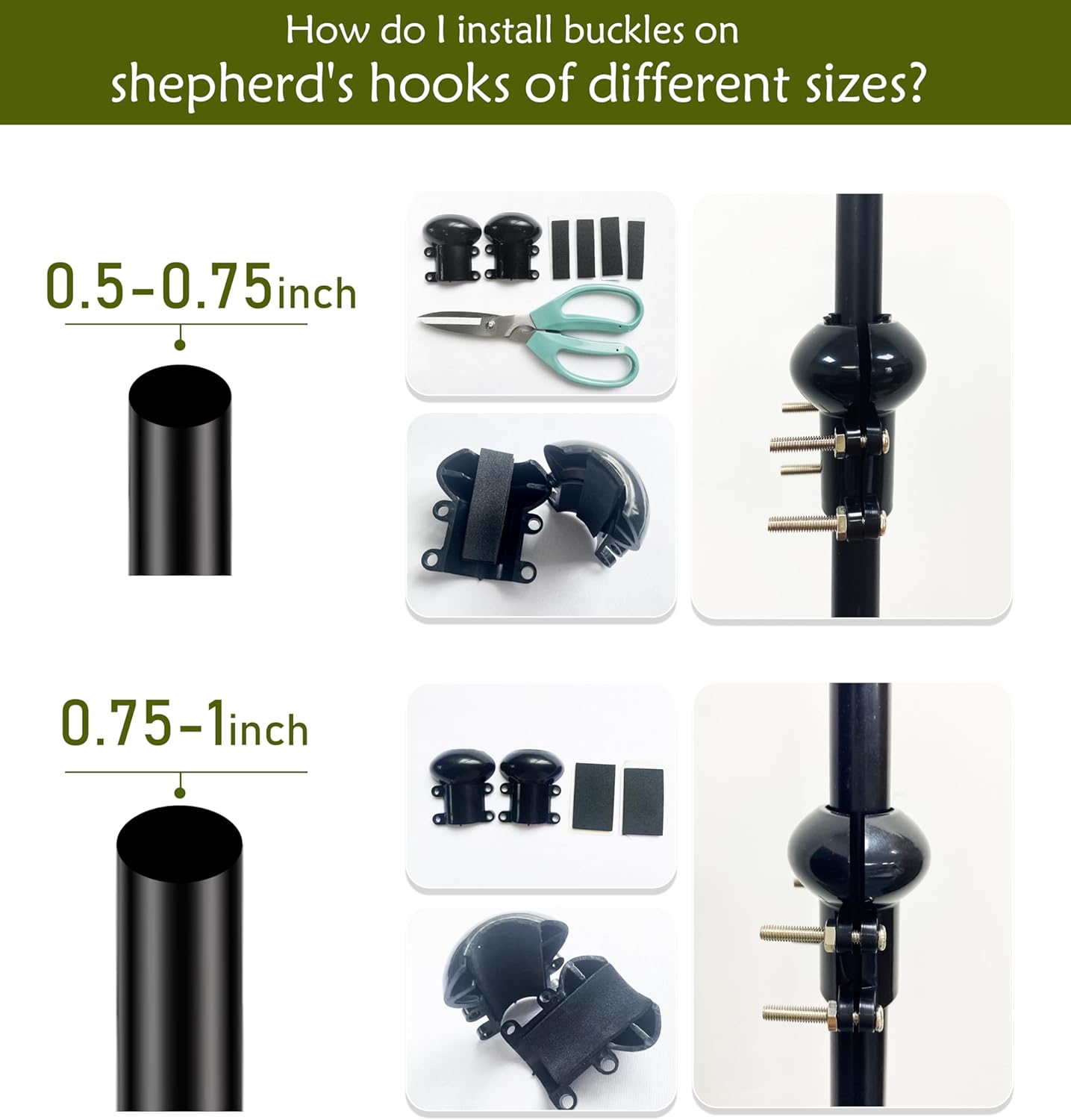 Squirrel Baffle for Bird Feeder Pole, 19-Inch Outdoor Bird Feeder Guard, Squirrel-Proof Birdhouse Baffles, Shepherd's Hook for Outside(LightGreen)