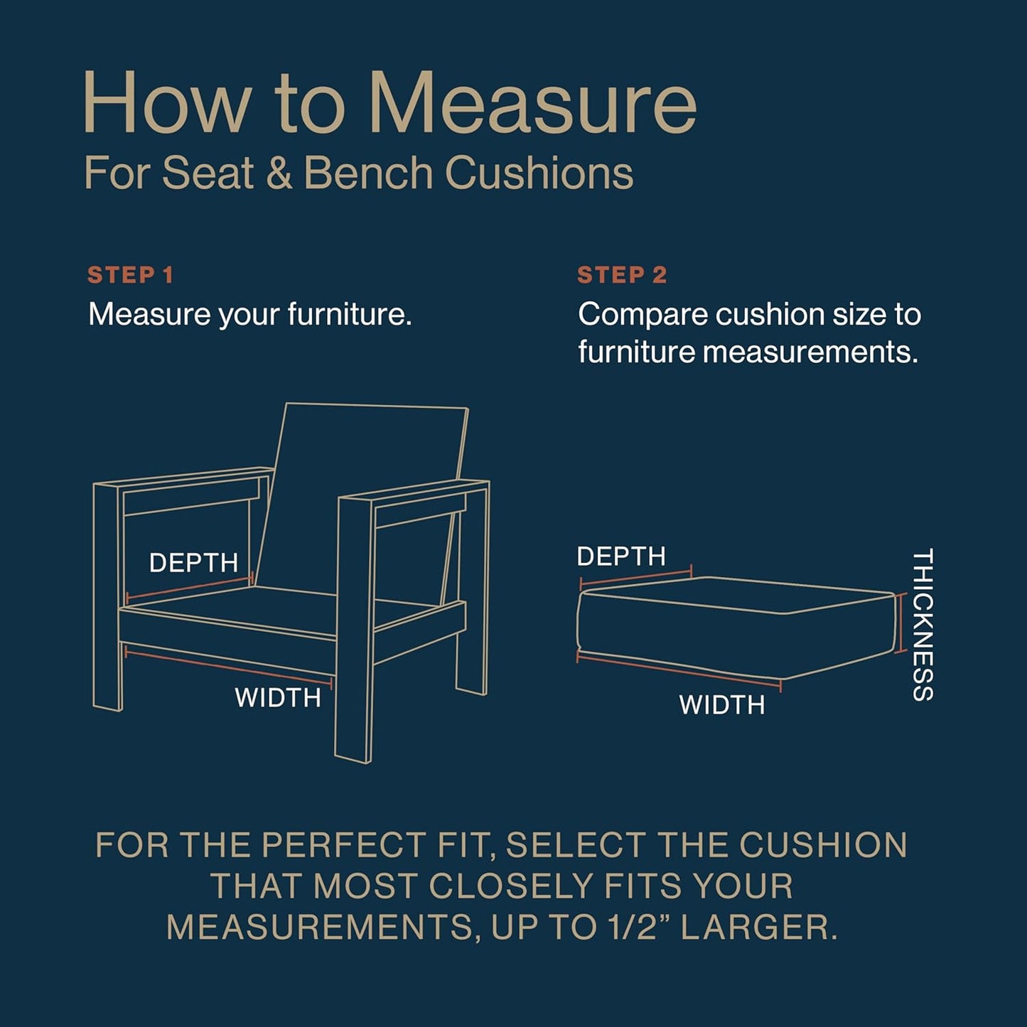 Honeycomb Outdoor Essentials Set of 2 Tufted Seat Pads, 19 x 18, Courtyard Geo Almond Dining Chair Cushions for Patio Furniture