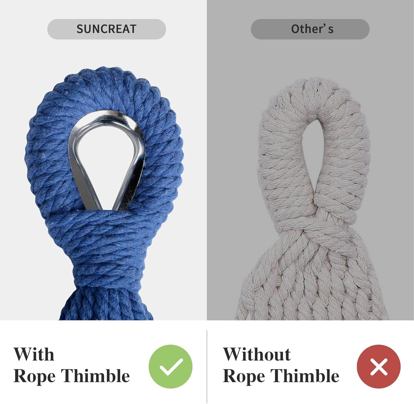 SUNCREAT Portable Tree Hammock, Double Hammocks 2 Person with Outer Bag, Blue Stripe