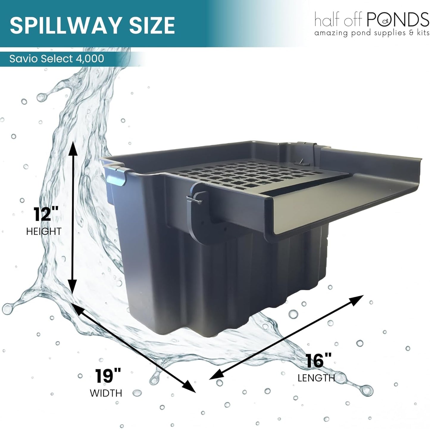 HALF OFF PONDS Savio Select 4,000 GPH Submersible Pump Pond Kit with 15' x 25' EPDM Rubber Pond Liner, UV Clarifier for Water Garden & Koi Pond