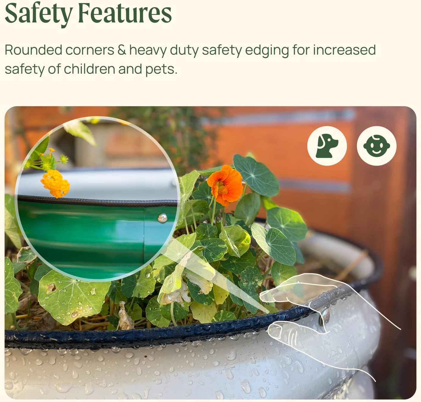 Vego garden 32" Tall 42" Round Raised Garden Bed Raised Bed Planter Box for Vegetables Flowers Patio-British Green