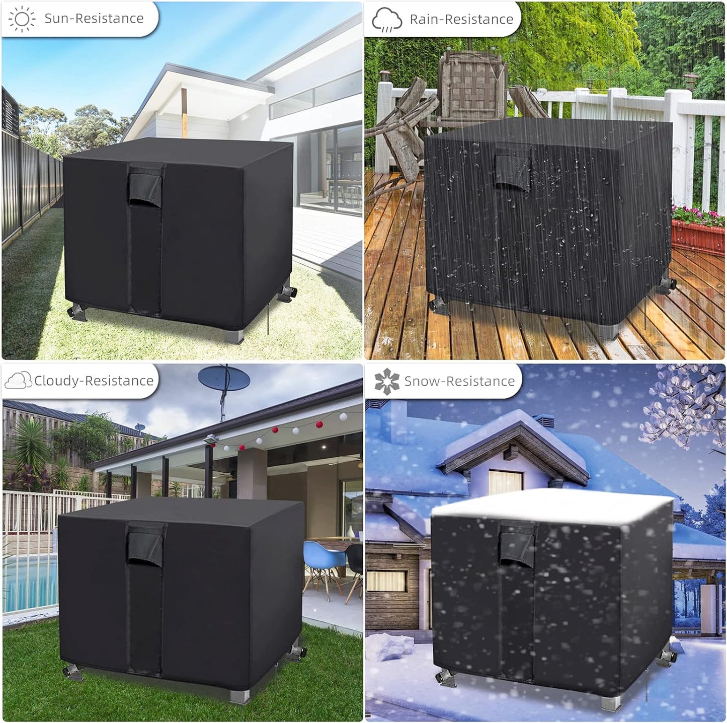 Fire Pit Cover, 28 inch Firepit Covers Square Gas Fireplace Oxford Fabric Square Fire Pit Table Propane Fire Pit for Outdoor Patio Garden- 28 X 28 X 25 inch