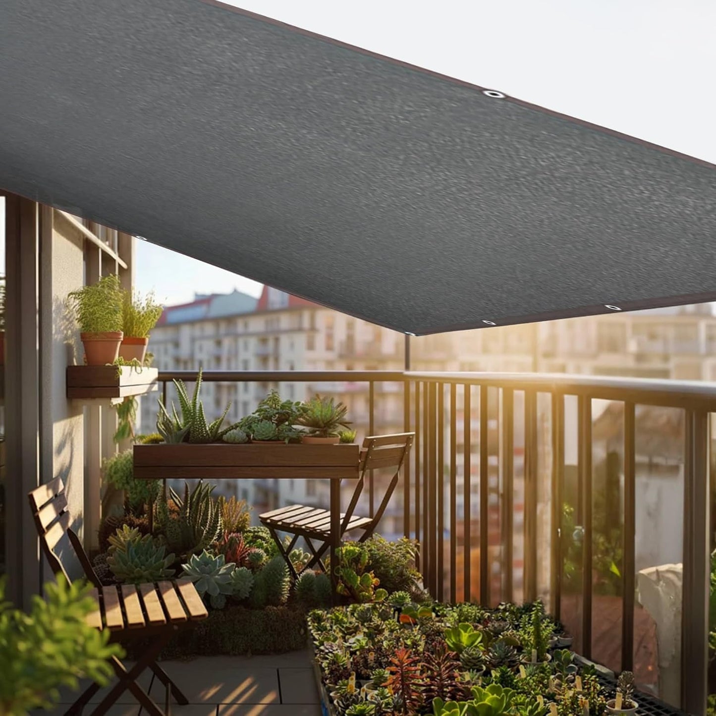 winemana 90% Shade Cloth, Dog Kennel Shade Cover, 6.6 x 6.6 FT Sturdy Durable Sunblock Shade Mesh Tarp with Grommets for Patio Plants Greenhouse Chicken Coop Porch