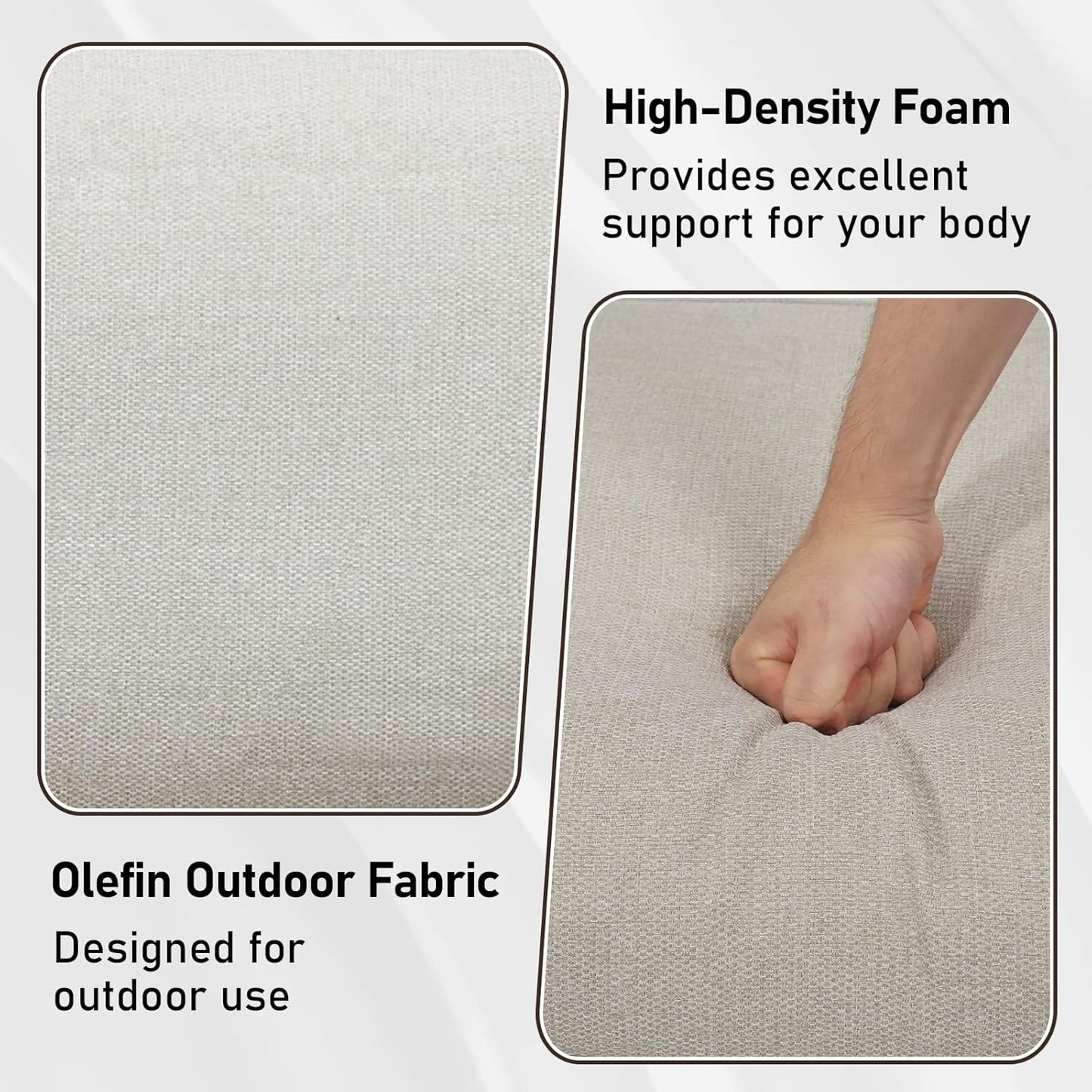 3 Pieces Patio Furniture Set, Outdoor Sectional Wicker Patio Couch with Ottoman & Washable Cushions All-Weather PE Rattan Patio 3-Seating Sofas for Garden, Porch, Backyard - Beige