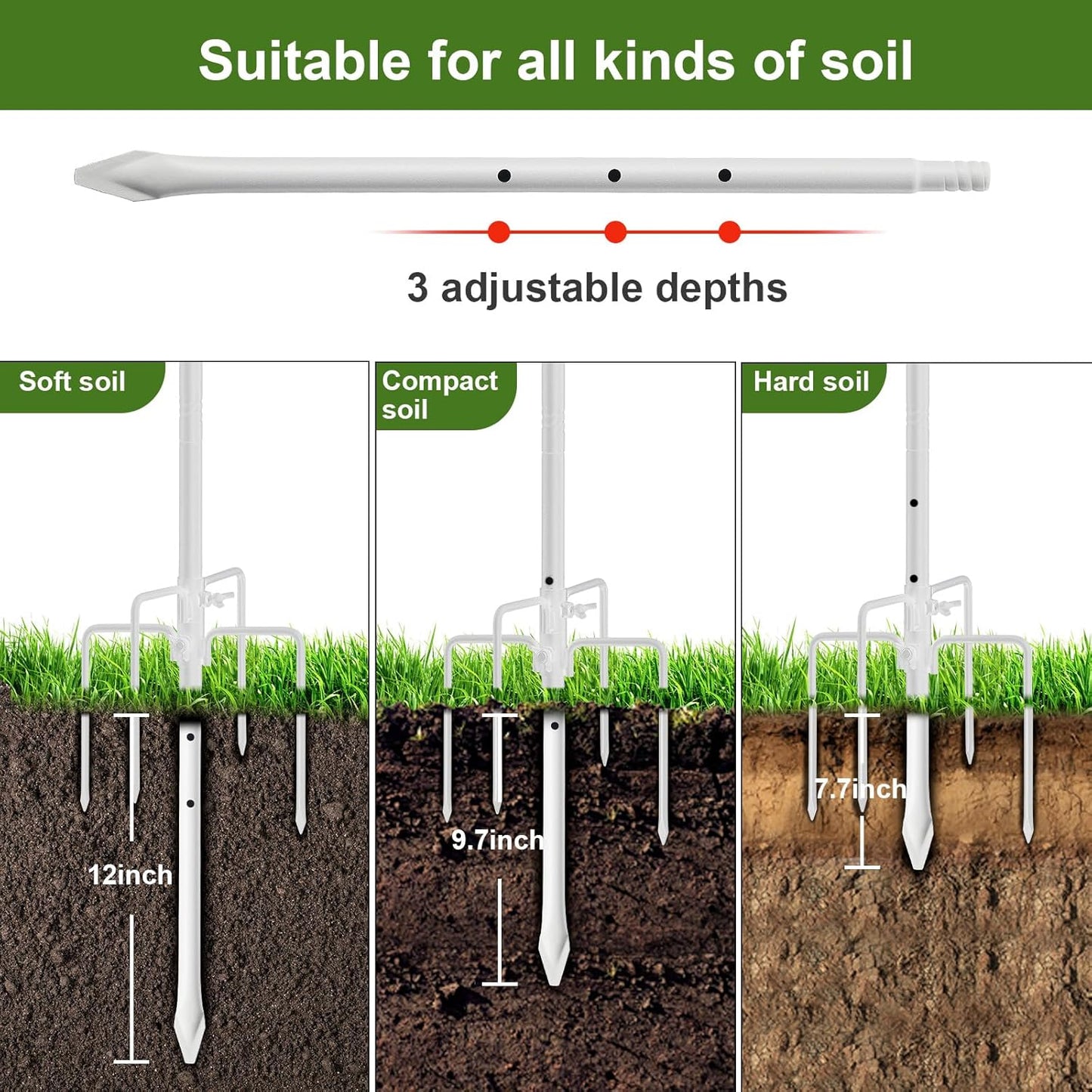 Bird Feeder Pole with Shepherds Hook - Heavy Duty Hummingbird Feeder Stand with 5 Prong,78" Adjustable Rustproof Garden Hooks Outdoor for Hanging Birdfeeder,Wind Chimes,Lanterns,Solar Lights,White