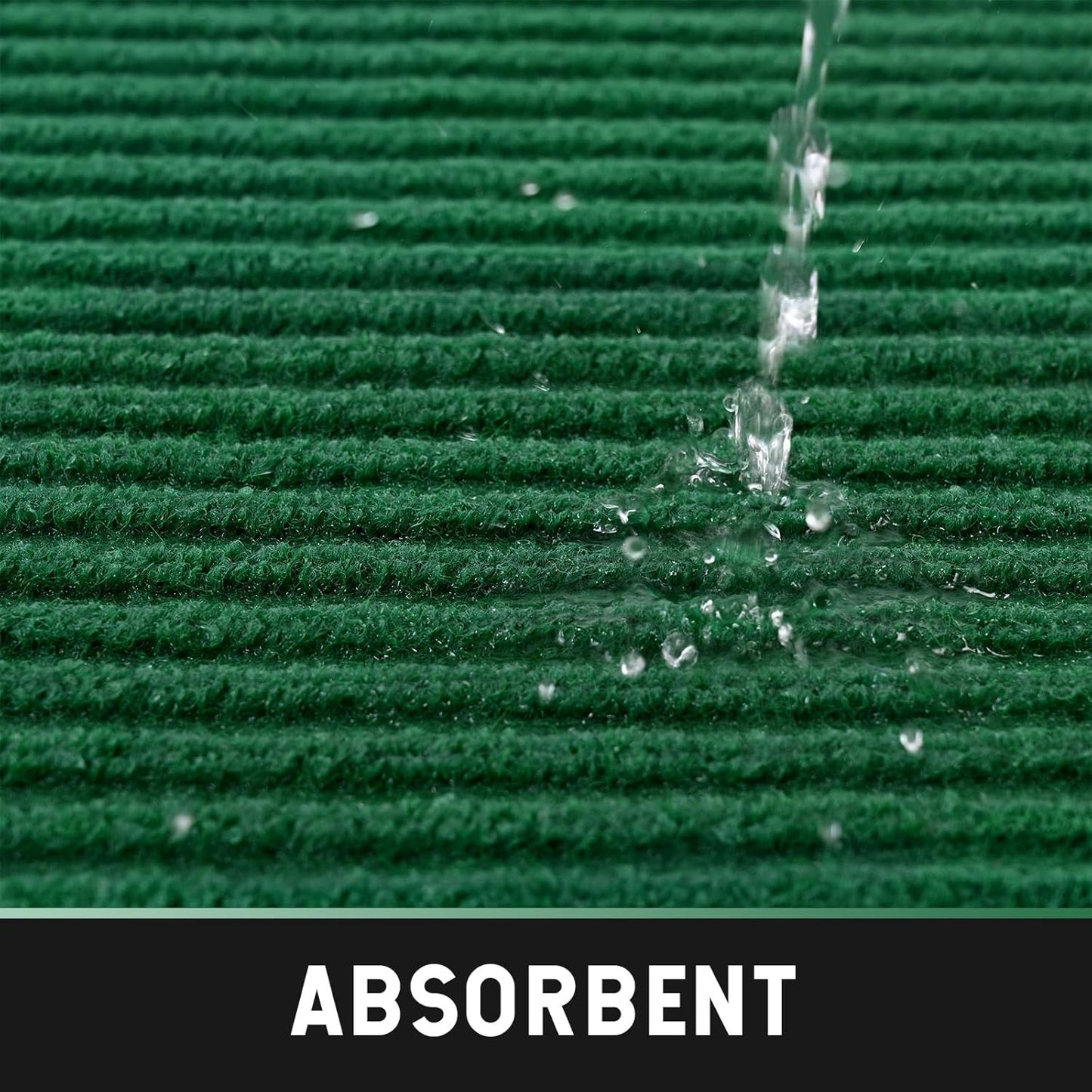 fani Heavy Duty Large Outdoor Indoor Entrance Doormat Grass Green Waterproof Low Profile Entrance Rug Front Door Mat Patio Anti-Skid Rubber Back, 31x47 inch (Grass Green)