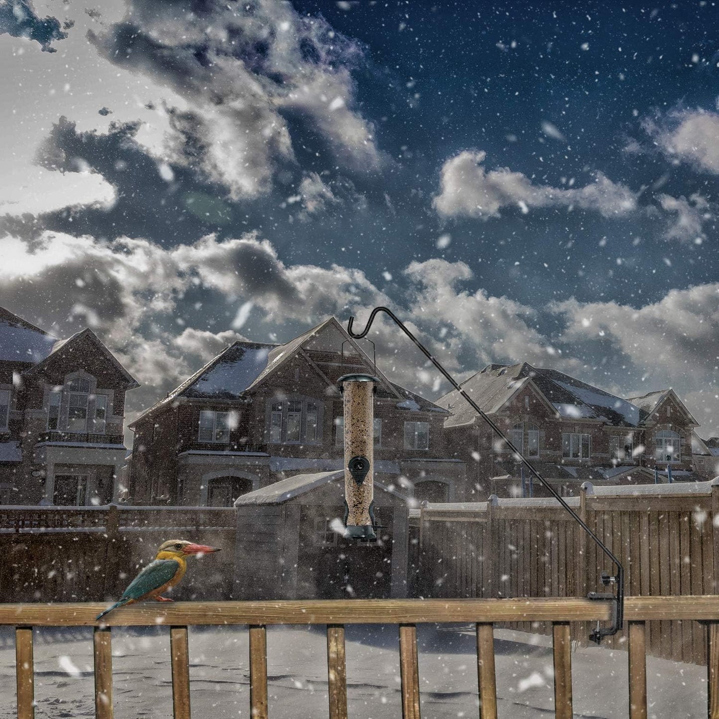 Ashman Deck Hook 32-Inch (2 Pack), Double Forged Solid Metal Single Piece Rod, Ideal for Bird Feeders, Plant Hangers, Coconut Shell Hanging Baskets, and Lanterns.