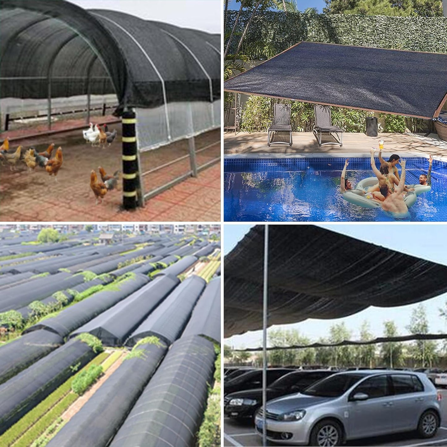 Shade Cloth 90% Sunblock Net for Garden Patio,Shade Sails -for Plants Greenhouse Outdoor Pergola Lawn, Easier to Hang Sun Protection Neting Cover for Kennel Chicken Coop, 10x12 FT