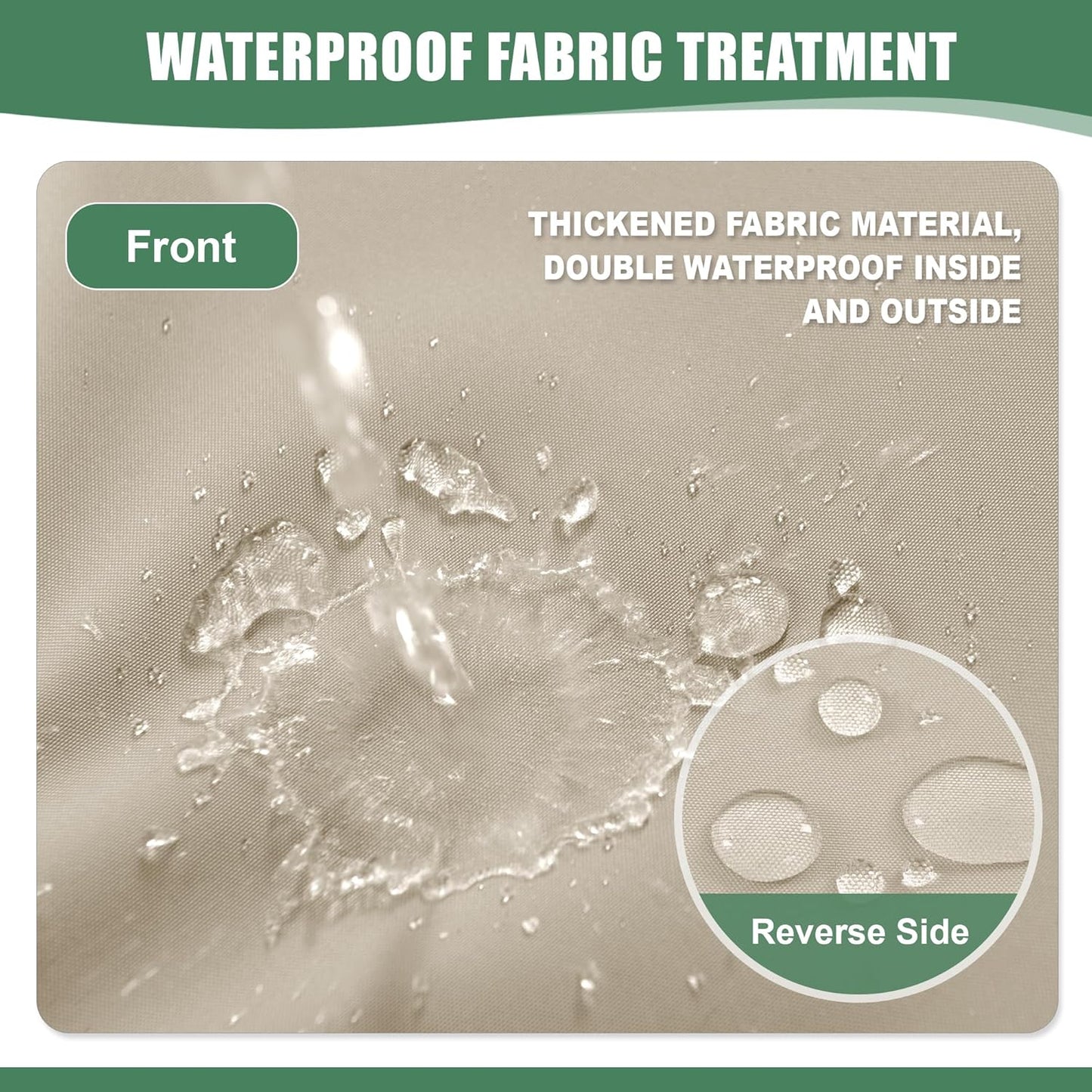 Chaise Lounge Cushions Outdoor - Waterproof and Fade Resistant Sun Lounger Replacement Cushions - Patio Lounger Pads with Removable Cover for Pool, Deck, Lawn, 72 x 21 x 3 Inch, Cream