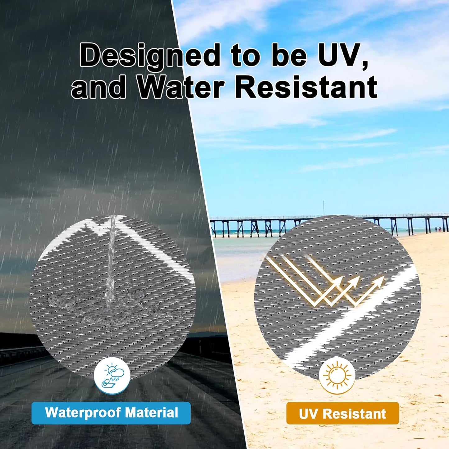 HEBE Outdoor Rug Waterproof 8x10, Reversible Plastic Straw Rug RV Camping Rug, Indoor Outdoor Patio Mat Clearance, Outside Carpet for Porch,Deck,Camper,Balcony,Backyard,Picnic