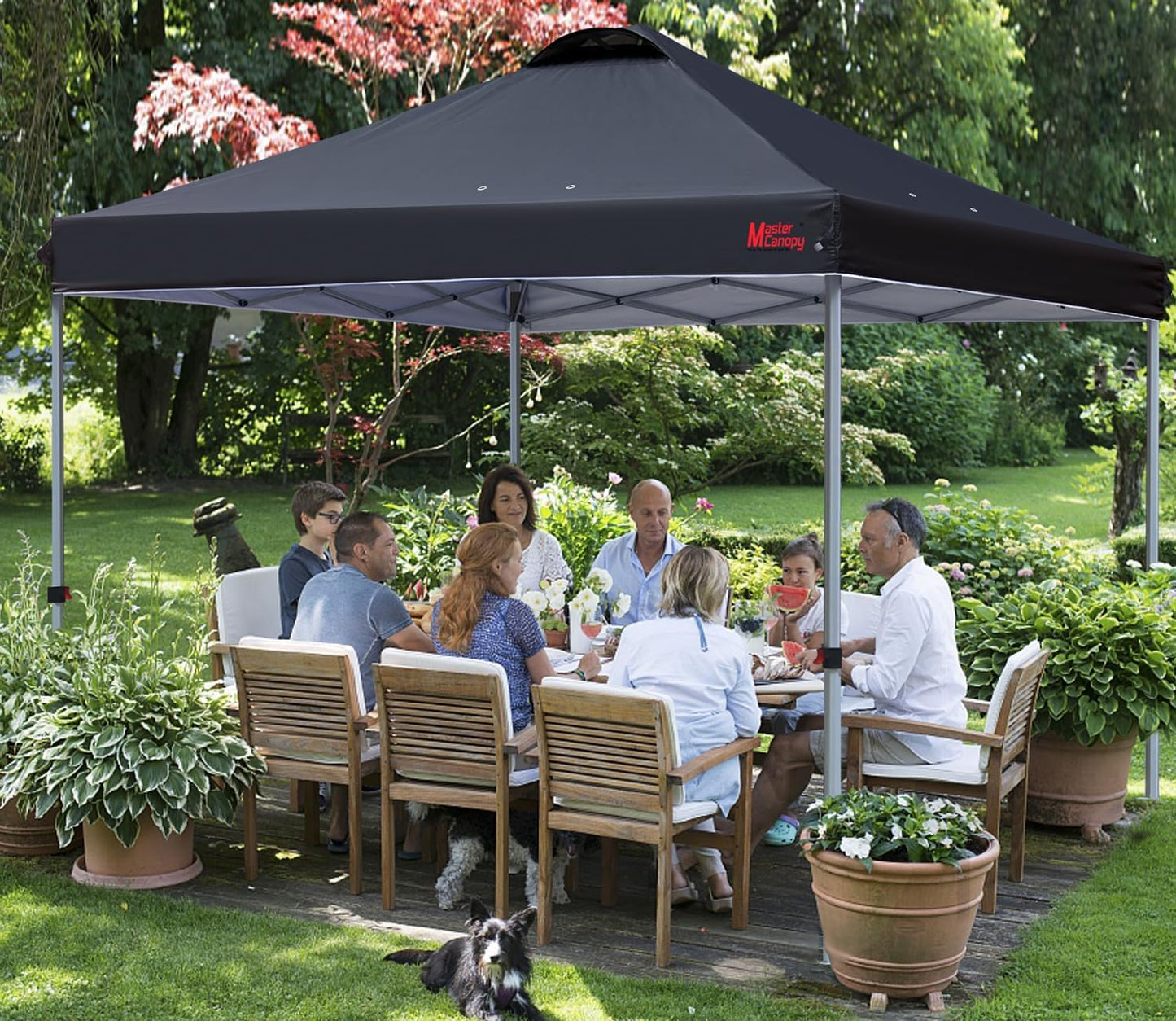 MASTERCANOPY Durable Pop-up Canopy Tent with Roller Bag (Black)