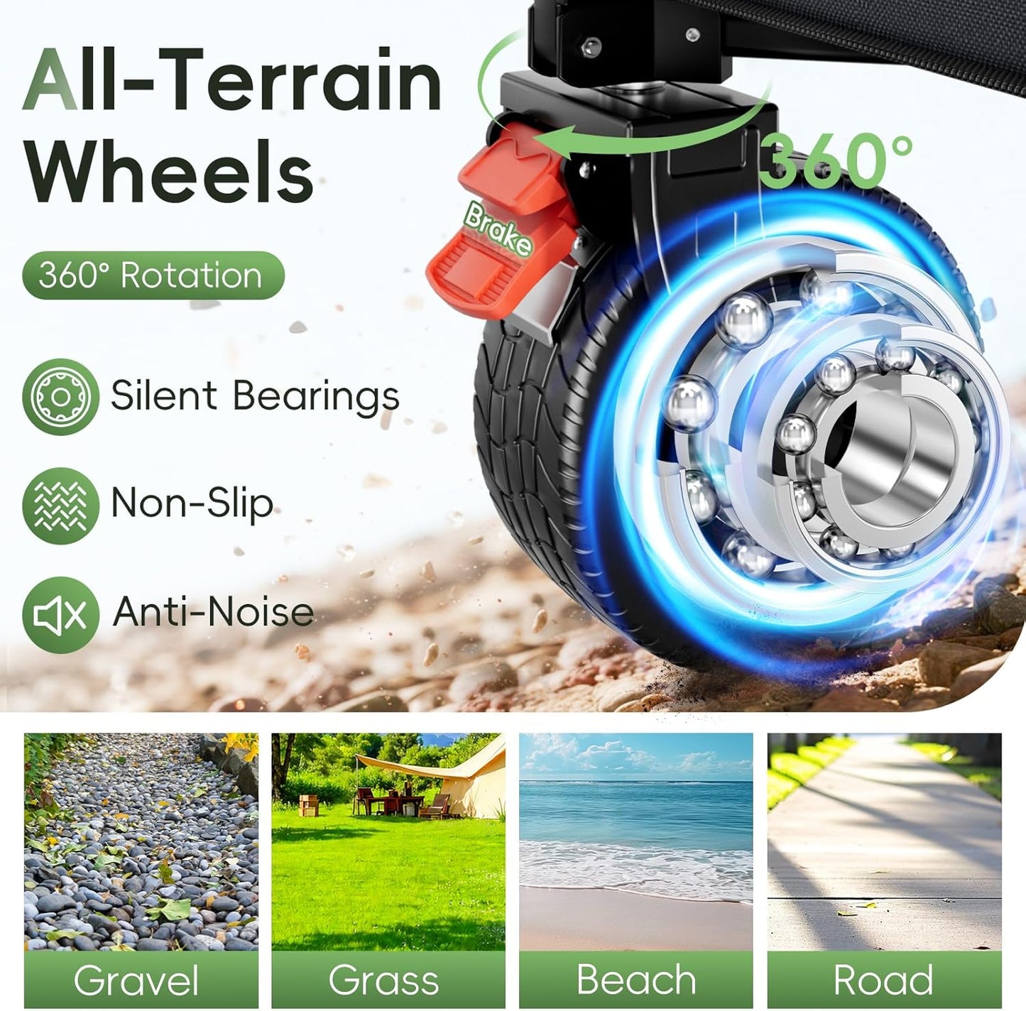 46" L Collapsible Foldable Extended Wagon, 500LB Weight Capacity with 280L Heavy Duty Folding Cart,Utility Wagon with All-Terrain Beach Wheel & Drink Holders,Gray