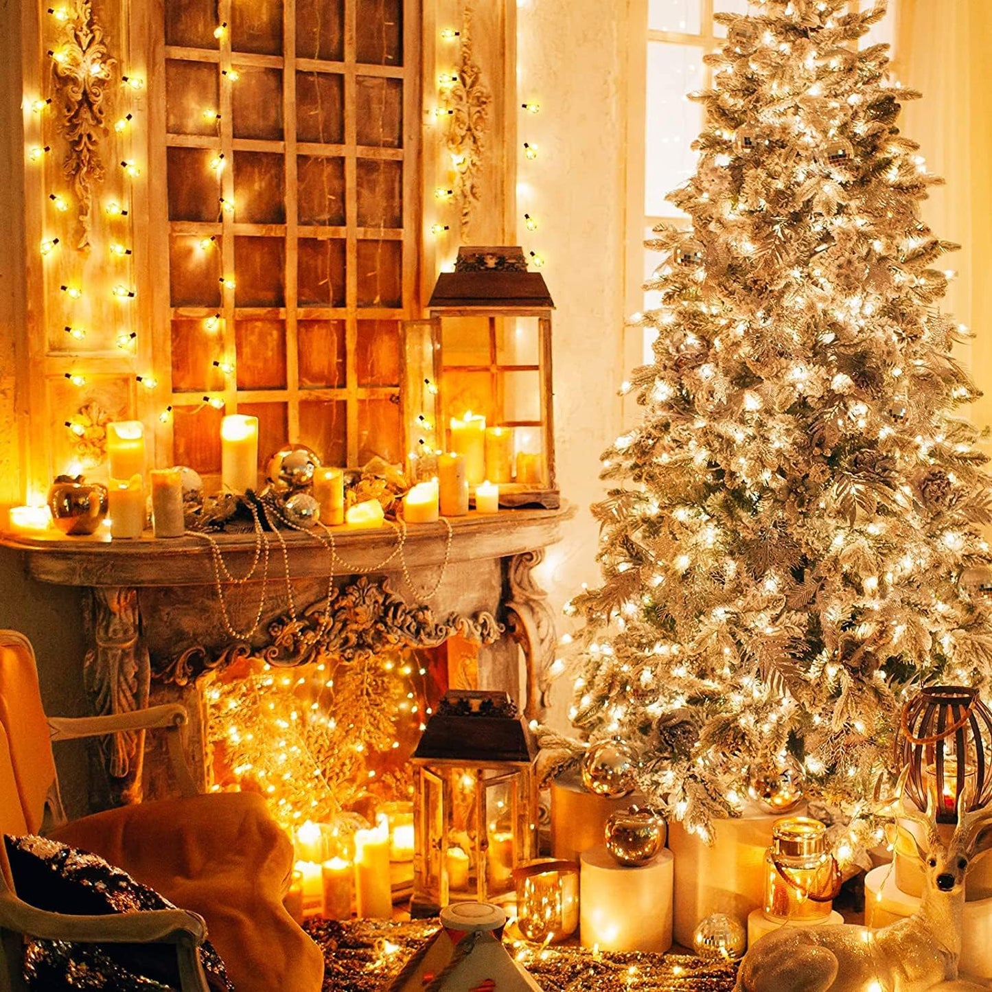 GLUROO String Lights for Outside 120FT, 60+4 Pcs Vintage Bulbs LED Outdoor Edison String Lights Waterproof, Shatterproof Connectable Patio Lights Outdoor, Dimmable Hanging Lights for Backyard, Bistro