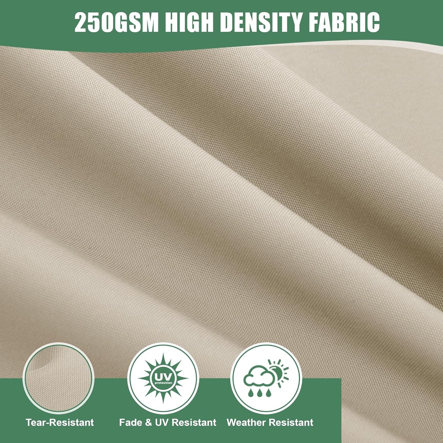 Chaise Lounge Cushions Outdoor Set of 4 - Waterproof and Fade Resistant Sun Lounger Replacement Cushion - Patio Lounger Pads with Removable Cover for Pool, Deck, Lawn, 80 x 26 x 3 Inch, Cream