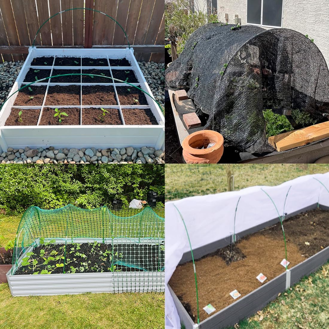 MAXPACE Greenhouse Hoops for DIY 2.8ft or Wider Grow Tunnel, Rust-Free Fiberglass Support Hoops Frame for Garden Fabric, DIY Plant Support Garden Stakes, Gardening Supplies, 25pcs