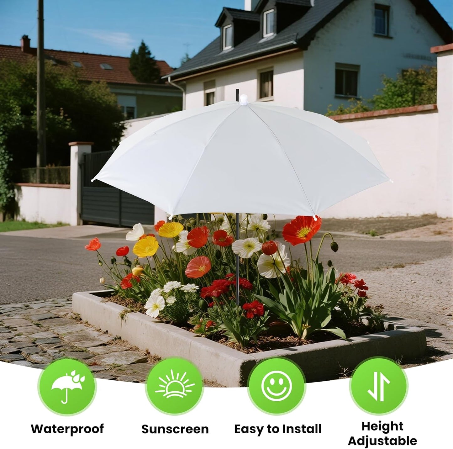 Plant Umbrellas for Outdoor Plants,3 Pack Garden Umbrella Shade for Potted Plants and Garden Beds,23.6" Sun Shade Covers