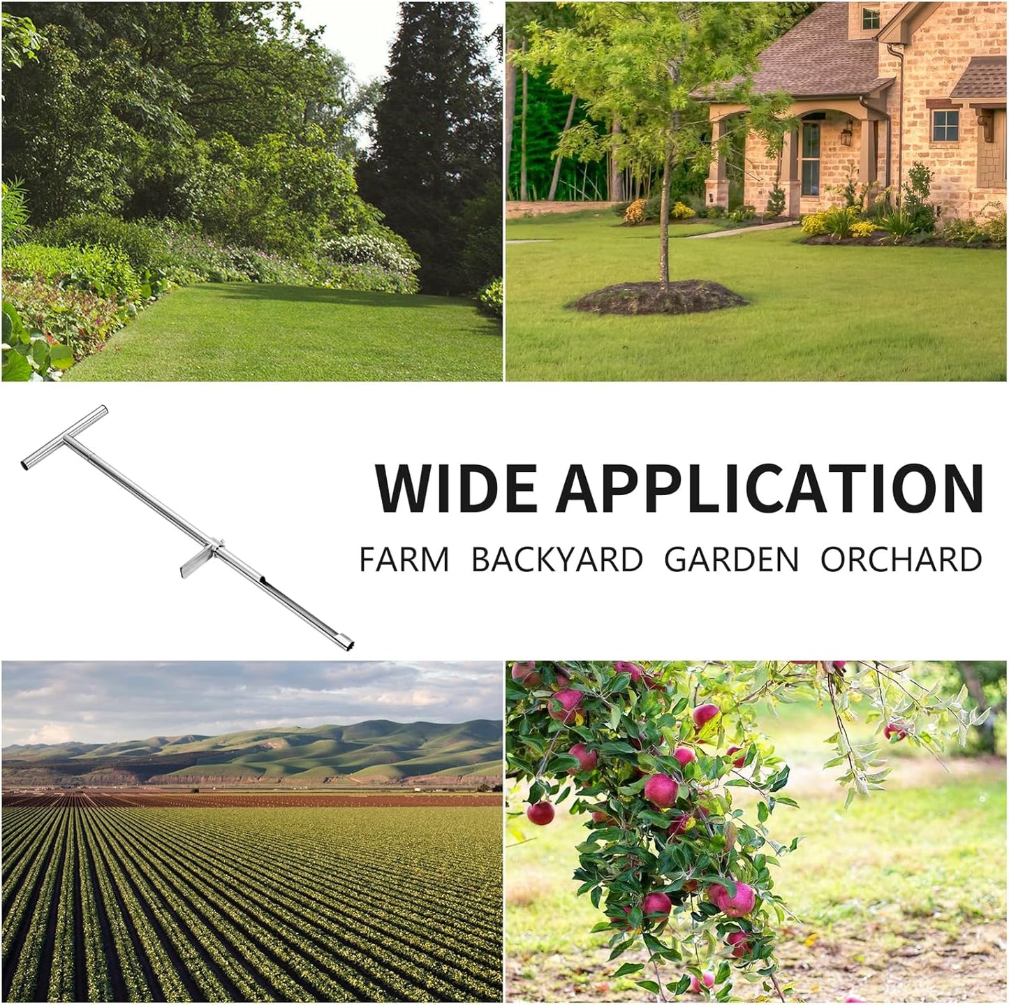 Soil Sample Probe, 36 Inch Soil Probe Rod, Ground Probe Rod, My Soil Test Kit, Stainless Steel Soil Sampler Tool for Soil Sampling, Gardening