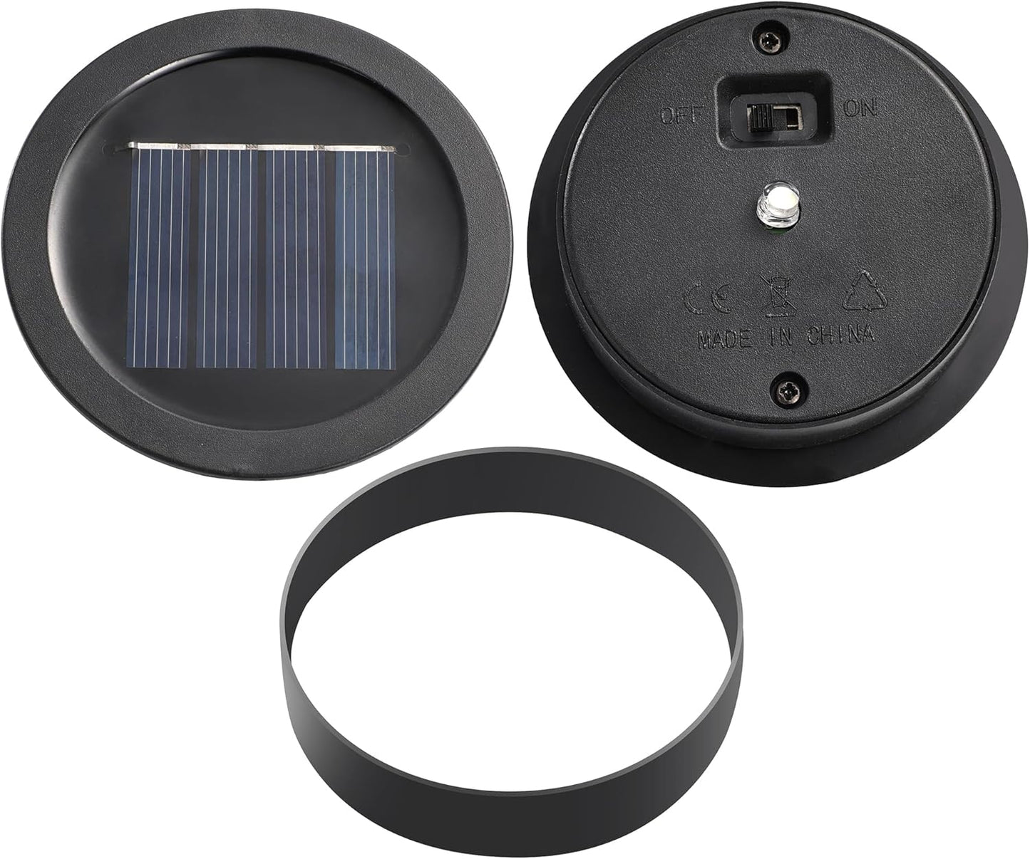 Cooo 4 Pack Mosaic Solar Lantern Outdoor Waterproof IP68 Hanging Projection Light Hidden Lid Pear-Shaped Lantern with Rope Handle Solar Powered Auto On for Patio Garden Fence Table - Azure Lattice