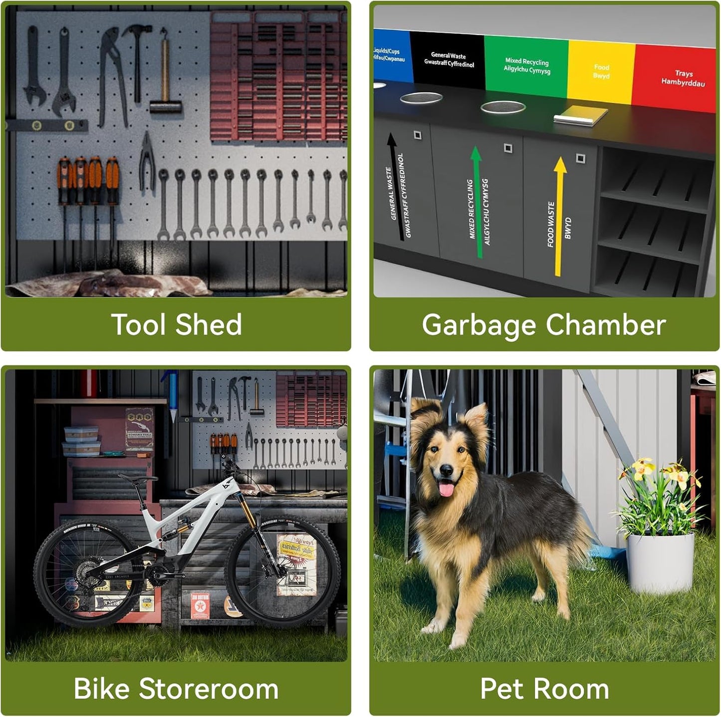 COMHOMA Shed Outdoor Storage Shed Metal,Lockable Doors Tool Sheds with Sloping Roof,Steel Garden Shed with Air Vent for Backyard,Patio,Lawn,Poolside (Dark Grey, 6x4)