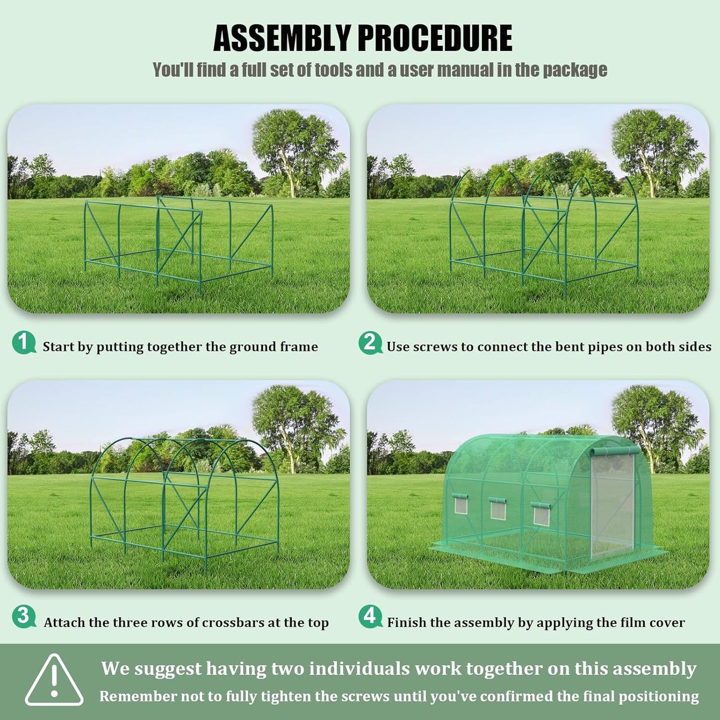 Walk-in Tunnel Greenhouse,Portable Plant Hot Housewith Dual Zippered Screen Doors & 6 Screen Windows Heavy Duty Plastic Plant Warm House with Reinforced Frame (10x7x7 FT)