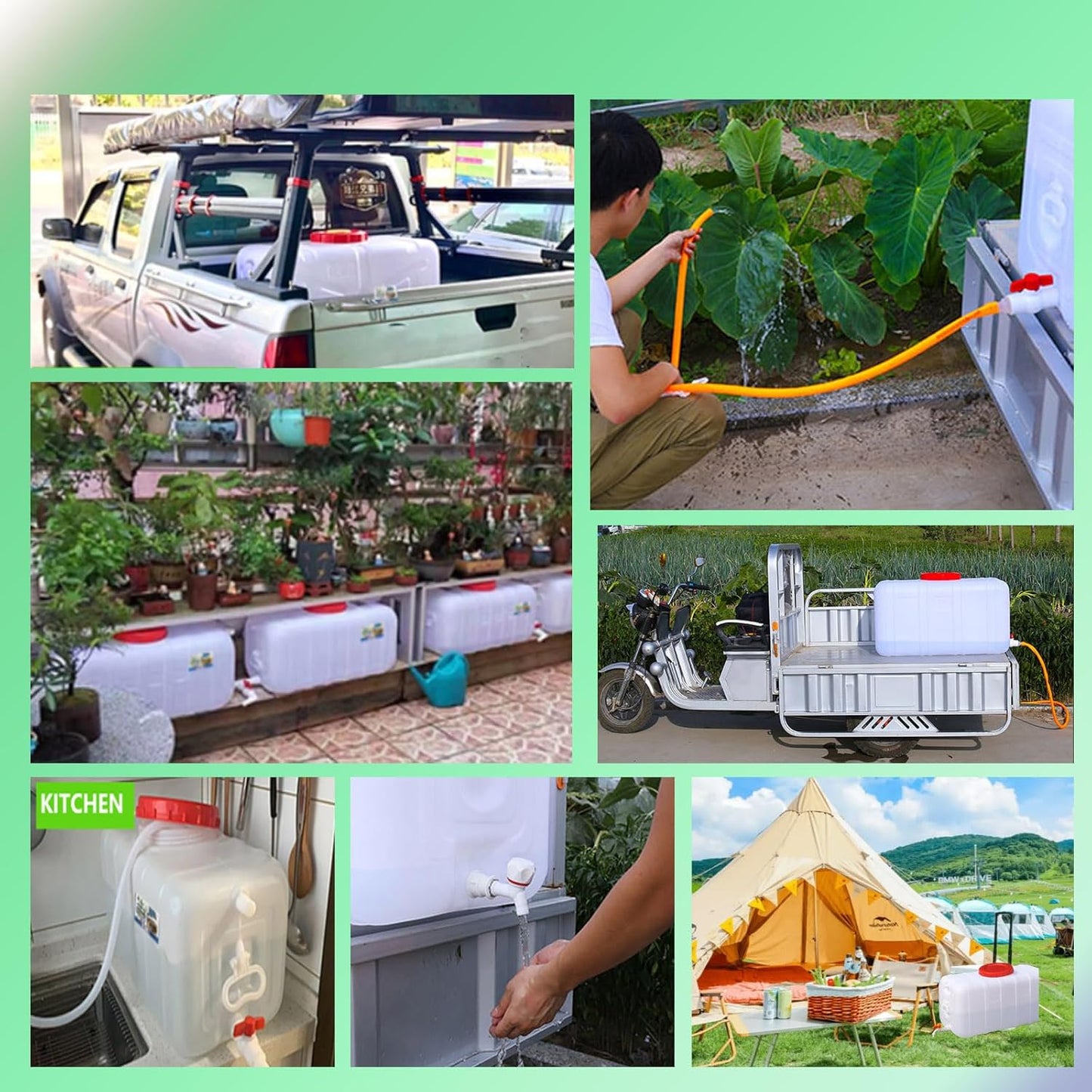 Portable Water Tank Water Storage Tank for Camping with Spigot Hose Plastic Water Container Water Storage Container for Emergency Water Storage Hiking Outdoor(Size:29gallon / 110L)