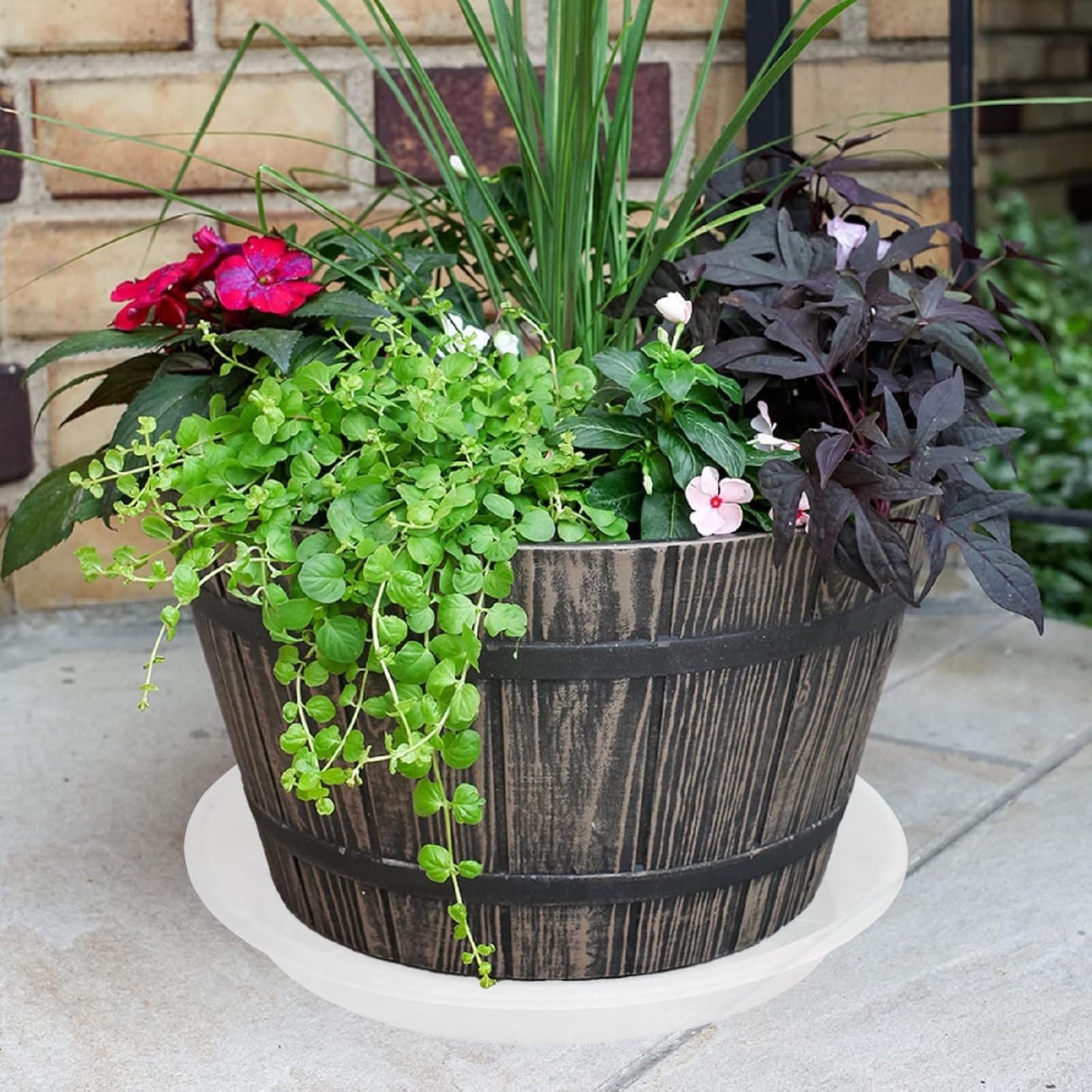 2 Pack of 14 inch Clear Plant Saucer, Plastic Plant Saucer 14 inch, Bird Bath Bowls, Heavy Duty Clear Plant Tray for Pots, Plant Saucers for Indoors Planter, Garden Water Plate 12"/13"/14"