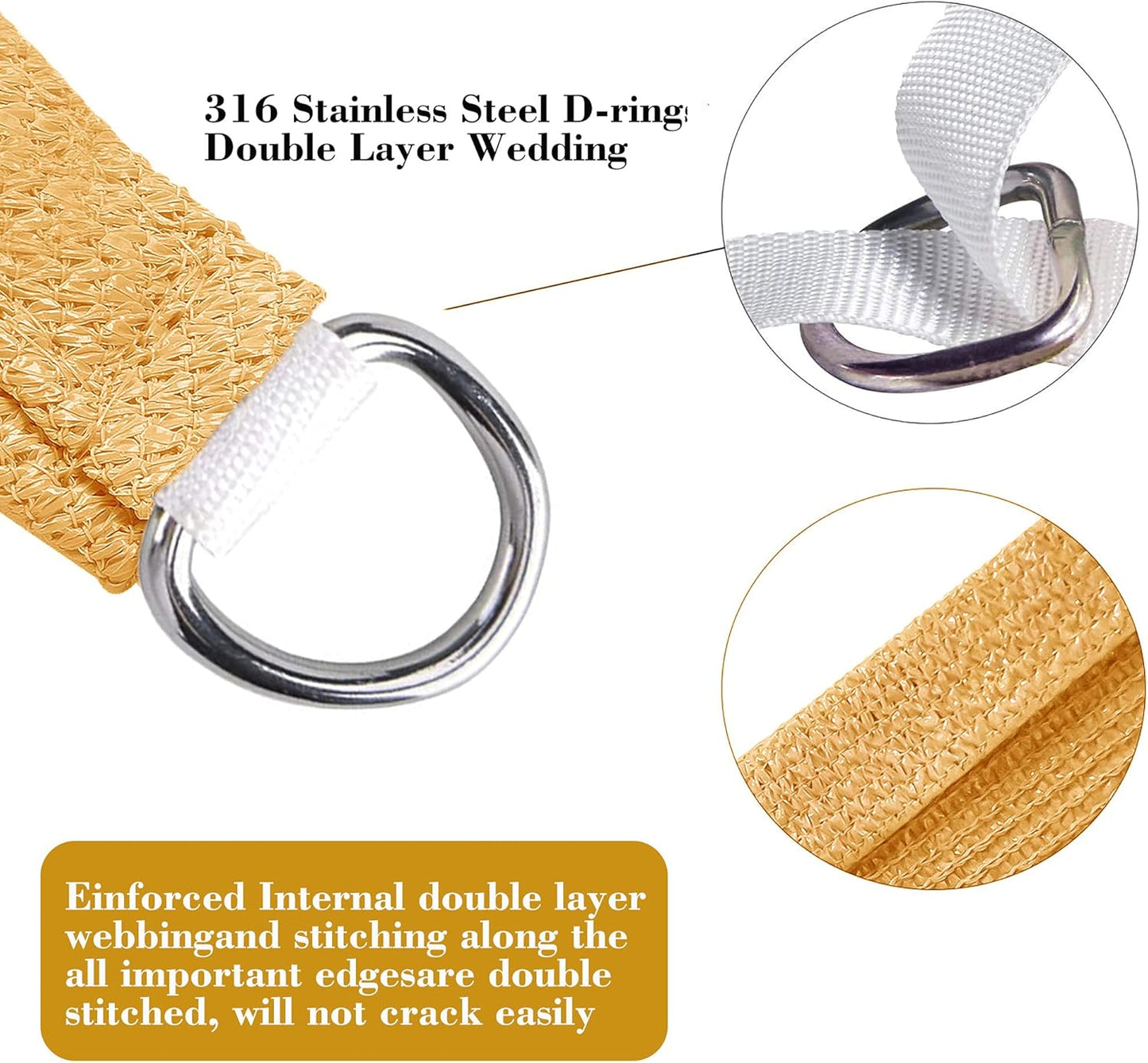 19' x 19' Sand Beige Square Sun Shade Sail SSP1212 Canopy Durable Fabric UV Block Awning,We Make Custom Orders
