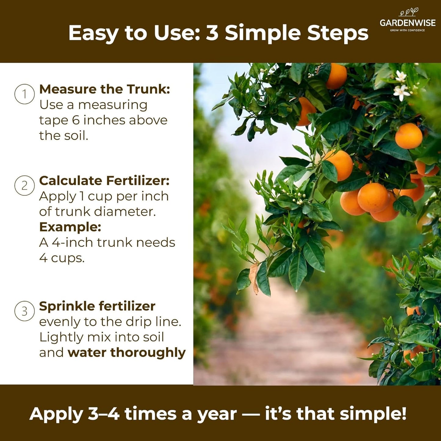 Professional Citrus Fertilizer + Vital Micronutrients; Perfect Balanced NPK for All Citrus; for Indoor and Outdoor Plants; Orange, Lime, Avocado and Lemon Tree Fertilizer (10 QUARTS)