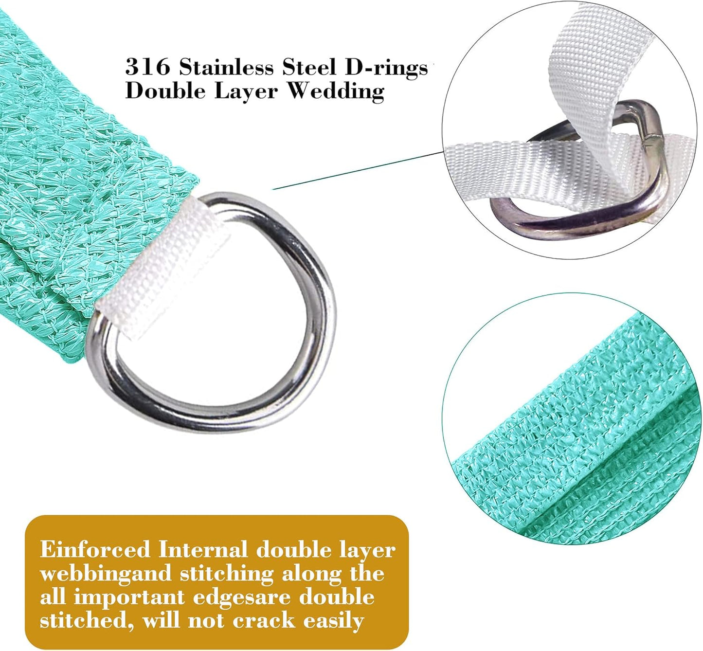 12' x 17' Turquoise Rectangle Sun Shade Sail SSP1212 Canopy Durable Fabric UV Block Awning,We Make Custom Orders