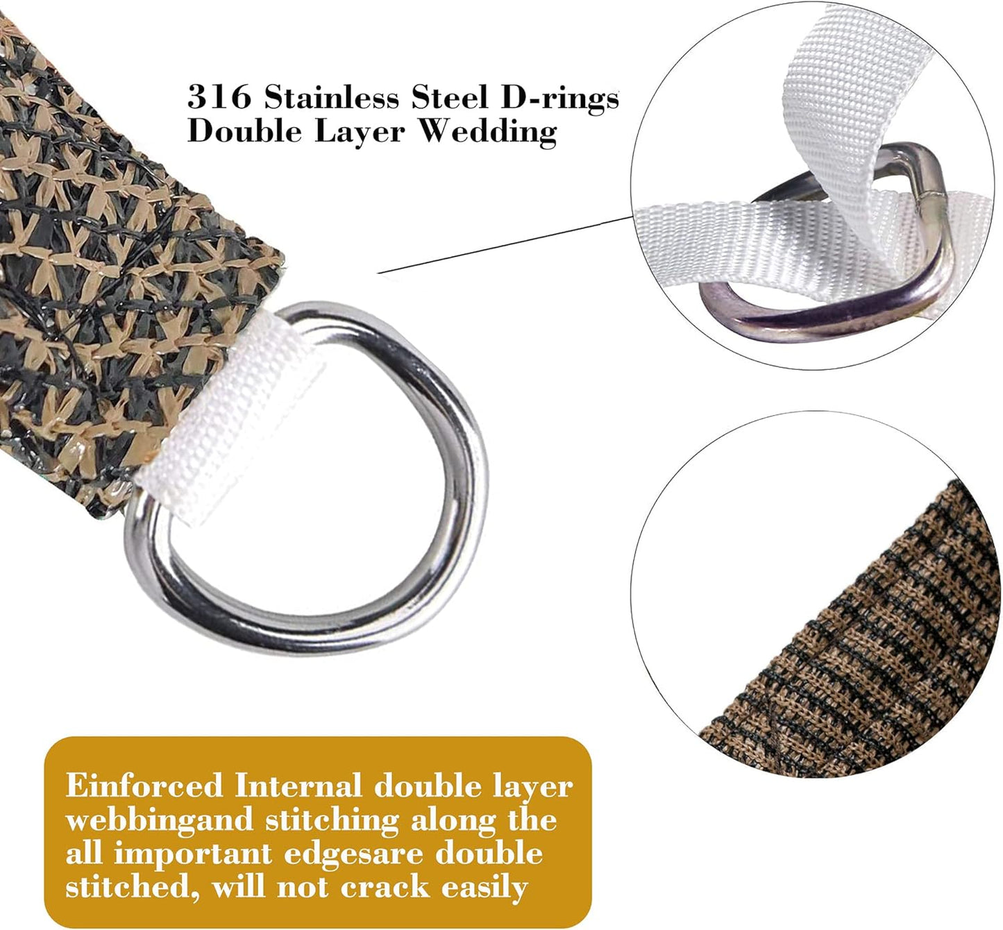 8' x 21' Brown Rectangle Sun Shade Sail SSP1212 Canopy Durable Fabric UV Block Awning,We Make Custom Orders