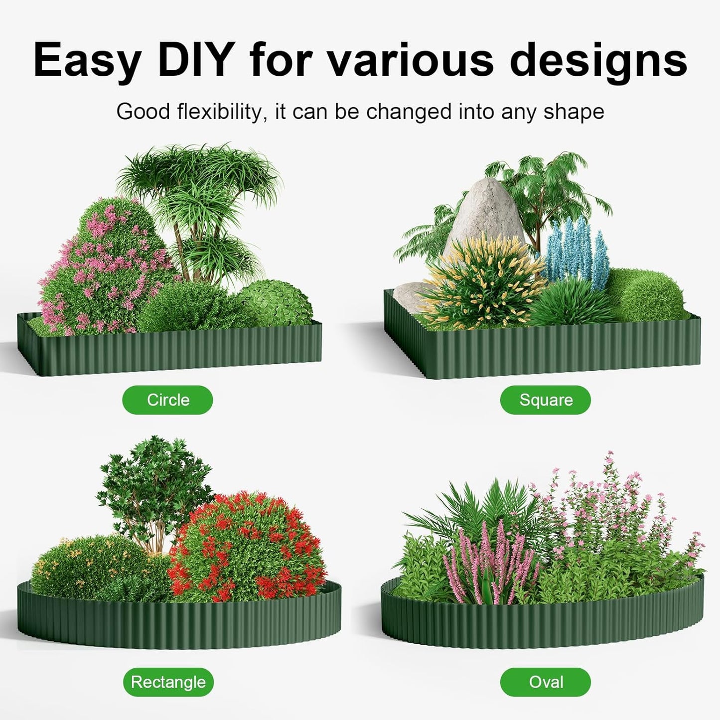 Land Guard Corrugated Metal Garden Edging, 6"×50Ft Steel Landscape Edging, Corrugated Metal Yard Edging Borders, Steel Edging for Landscaping, Garden Fence, Lawn, Flower Bed (Olive-Green)