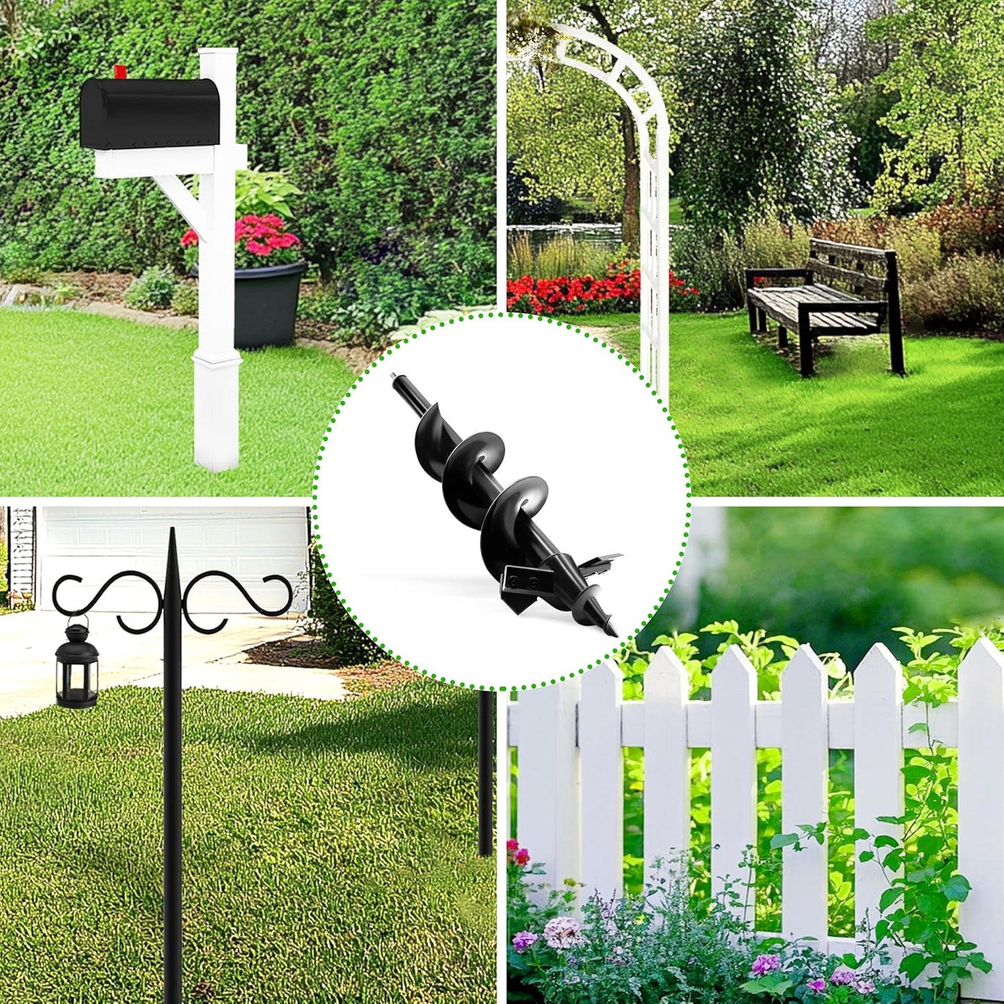 4"x24" Auger Drill Bit for Planting,Designed for Hard&Rocky Soil,Heavy-Duty Post Hole Auger with Upgrad Dual-Sharp Blades Tip,Garden Spiral Drill Bit & Plant Hole Digger,for 3/8" Hex Drive Drill