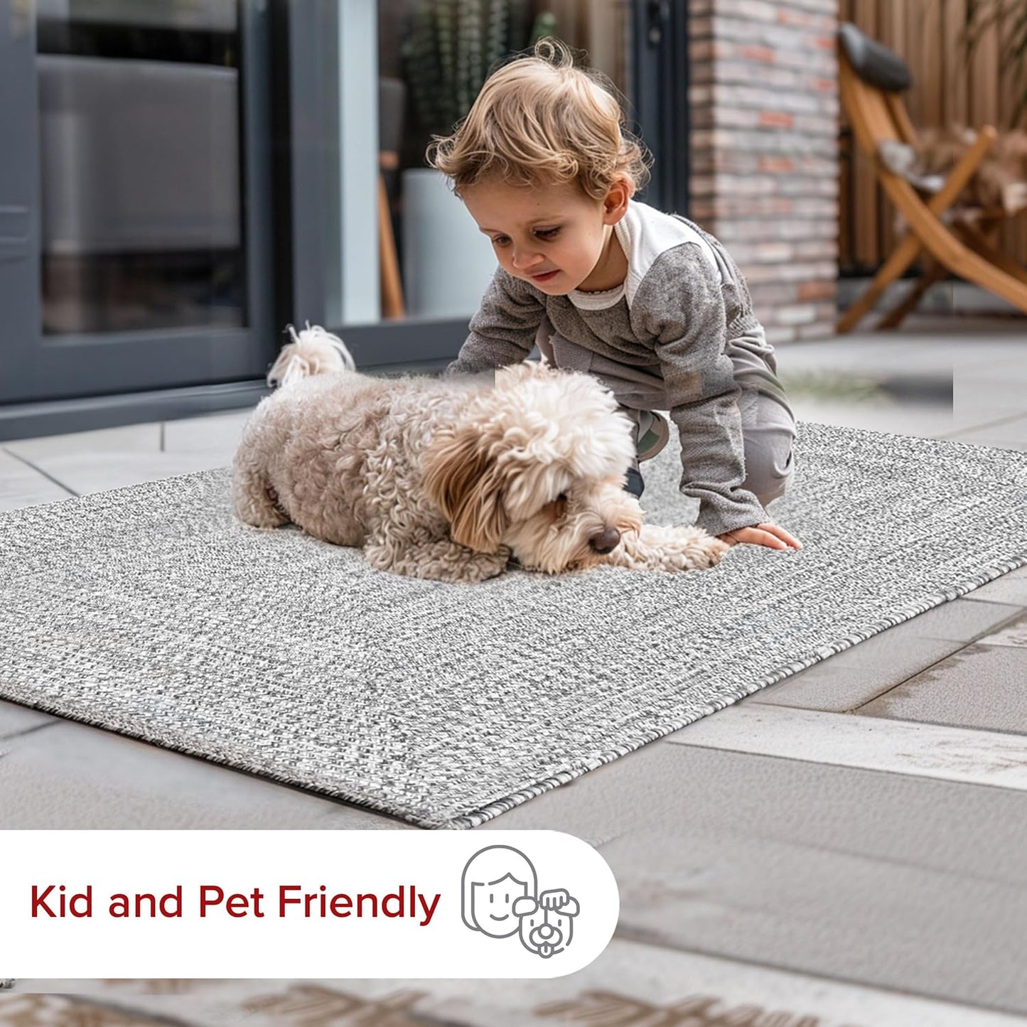 nuLOOM Oval 4' x 6' Solid Hand Braided Indoor/Outdoor Area Rug, Pet-Friendly, High Traffic, Weather Resistant, for Patio, Balcony, Bedroom, Living, Dining Room, Wynn Salt and Pepper