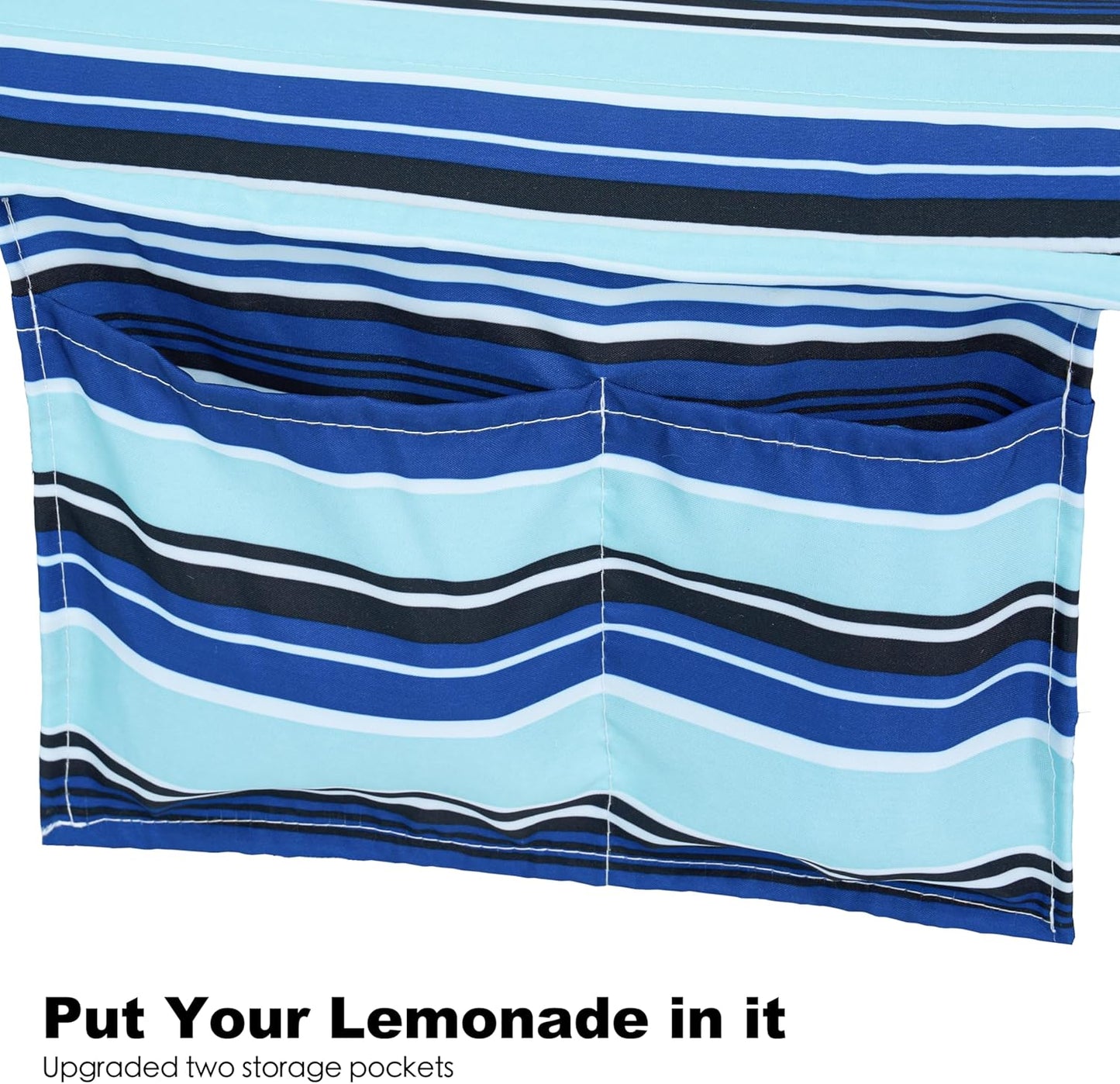 2 Person Hammocks for Outside, Double Quilted Fabric Outdoor Hammock with Spreader Bar, Large Removable Pillow, Storage Pockets, Carabiners, Max 475 lbs Capacity (Catalina Beach)