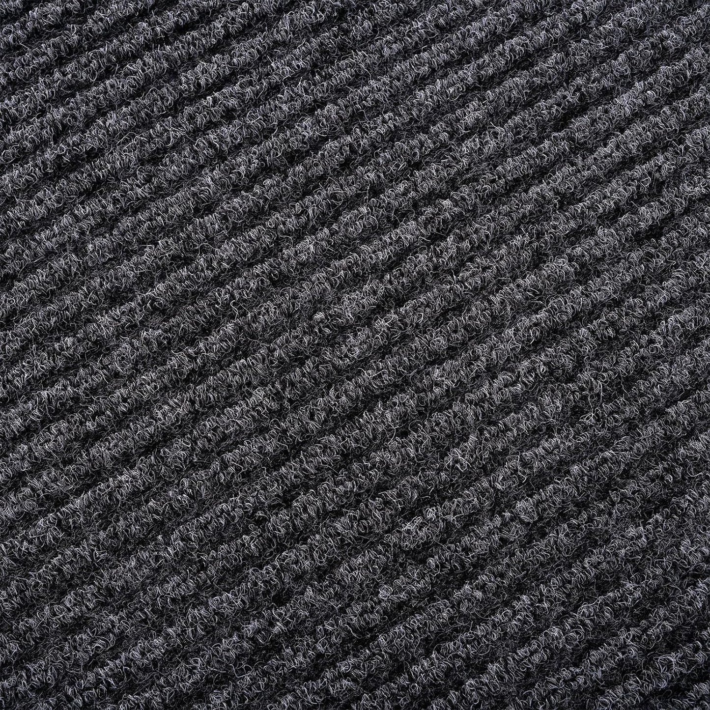 fani Heavy Duty Large Outdoor Indoor Entrance Black Doormat Waterproof Low Profile Entrance Rug Front Door Mat Patio Anti-Skid Rubber Back, 48x96 inch (Gray)