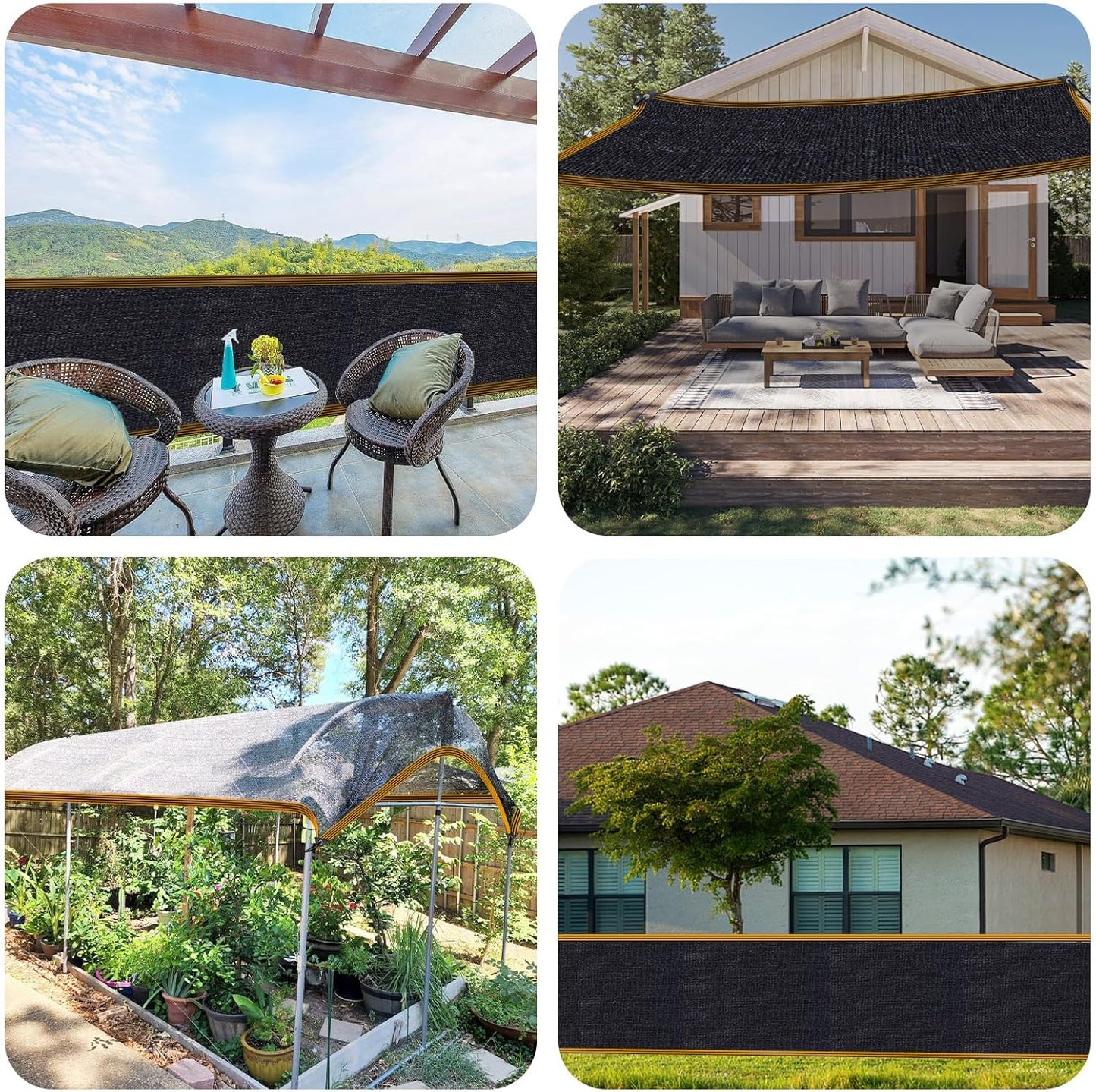 QLOFEI 10x20FT Shade Cloth - for Garden Plants Greenhouse,70% Sunblock Shade Neting -for Outdoor Garden Pergola Patio Lawn Kennel Chicken Coop Easier to Hang Plant