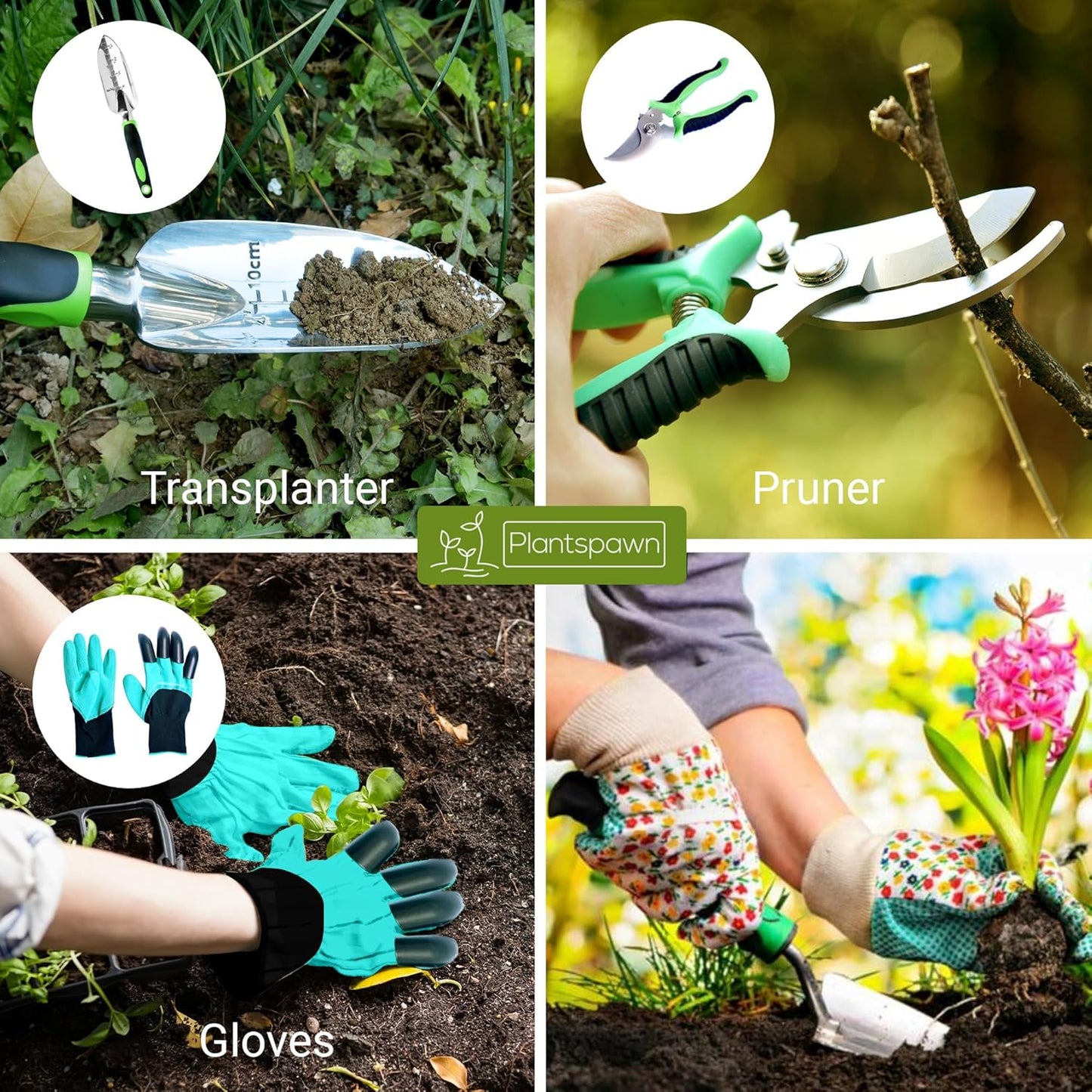 23-Piece Gardening Tools Set with Bag – Heavy-Duty Rust-Proof Hand Tools with Plastic Handles Includes 15 Plant Tags – Ideal Gift for Women, Men, Mom, Dad & Gardeners