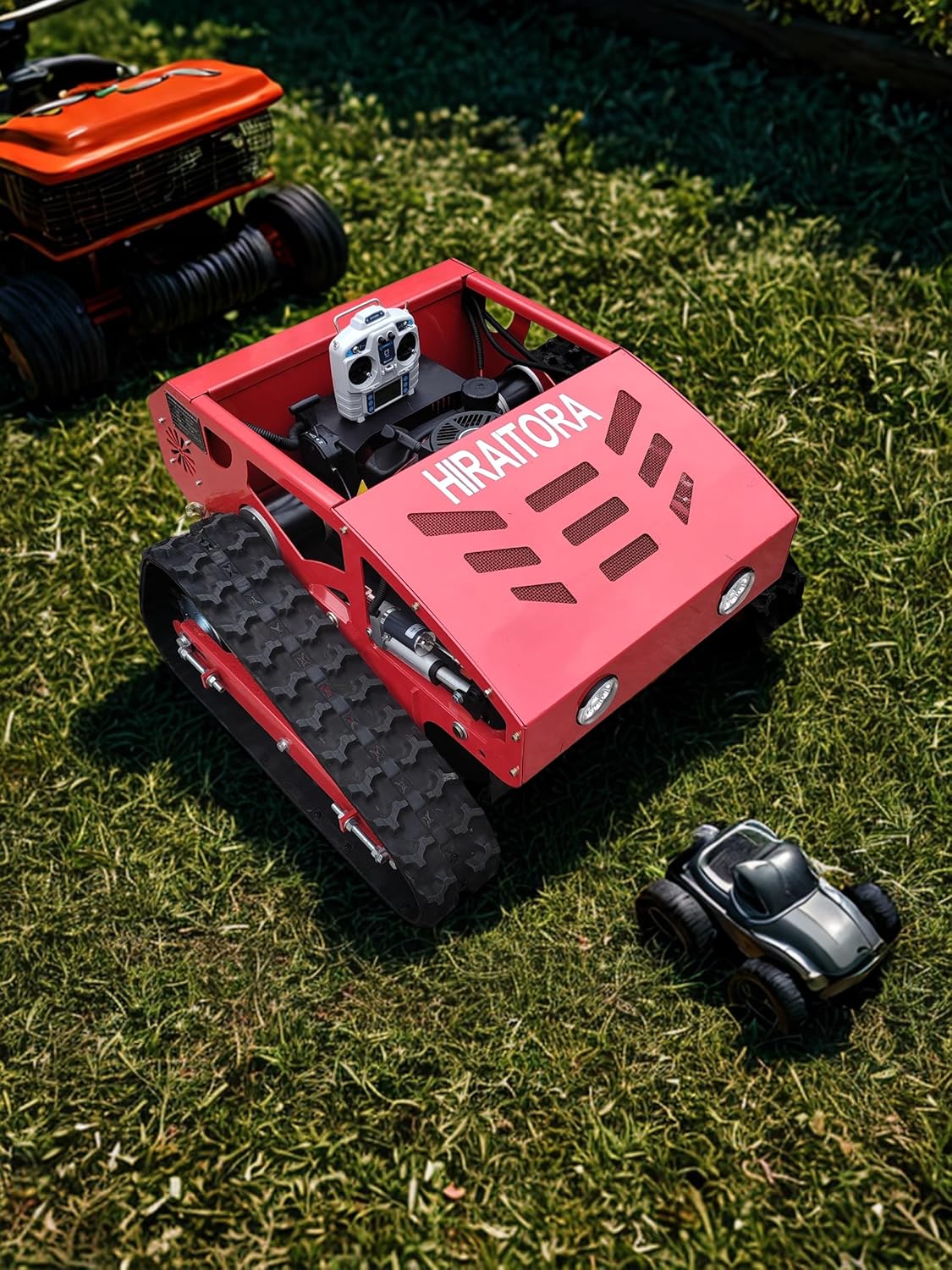 HIRAI TORA Robotic Lawn Mower 45° Slope Climbing, 4WD All-Terrain, Adjustable Cutting Height, Remote Control for Home, Golf & Park Lawn