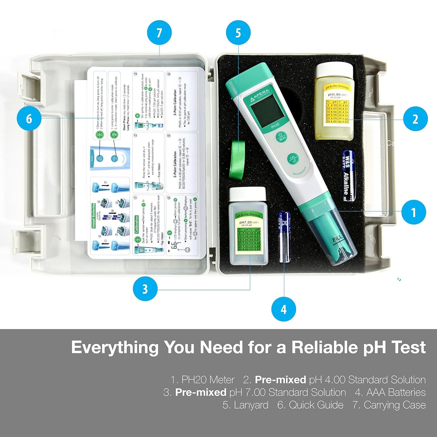 Apera InstrumentsAPERA Instruments AI316 Premium Series PC60 5-in-1 Waterproof pH/EC (Conductivity) & AI209 Value Series PH20 Waterproof pH Tester Kit
