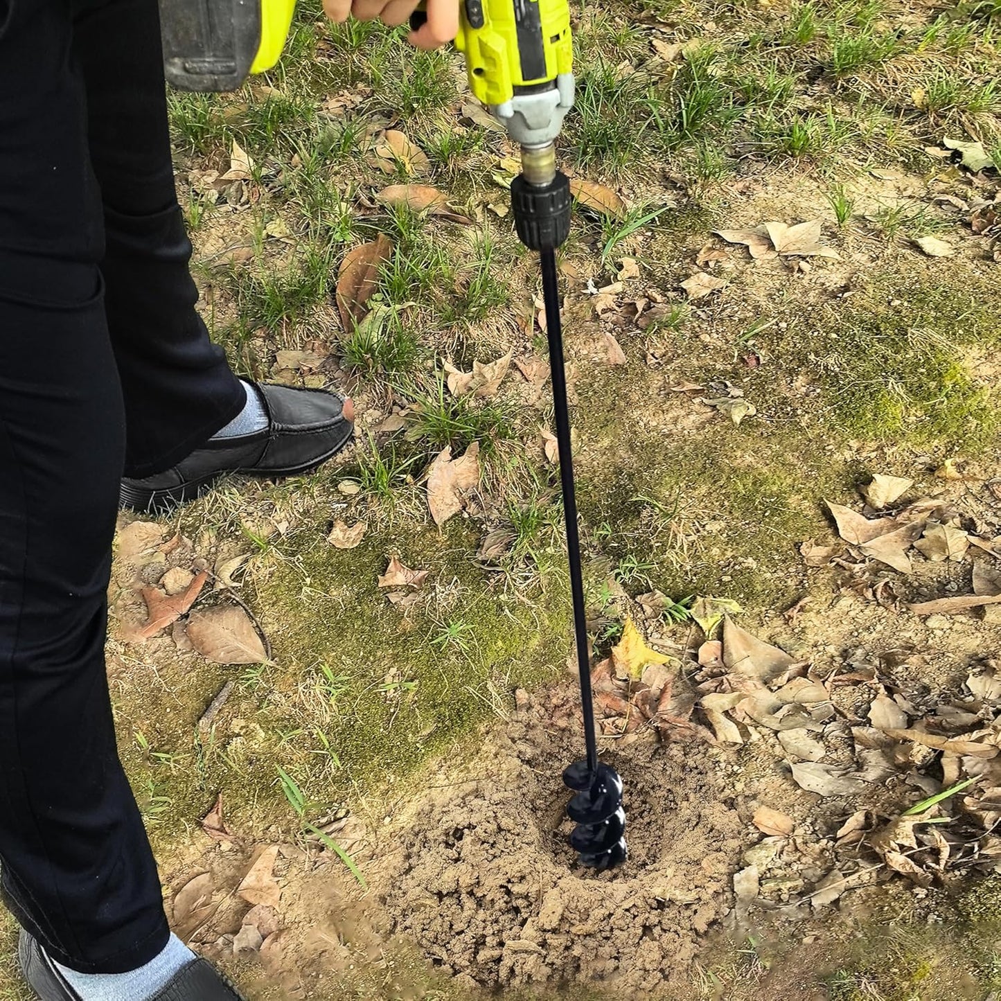 2”x32“ Auger Drill Bit for Planting, Heavy-Duty Planting Auger for Bulbs, Post Hole Digger for 3/8”Hex Drive Drill