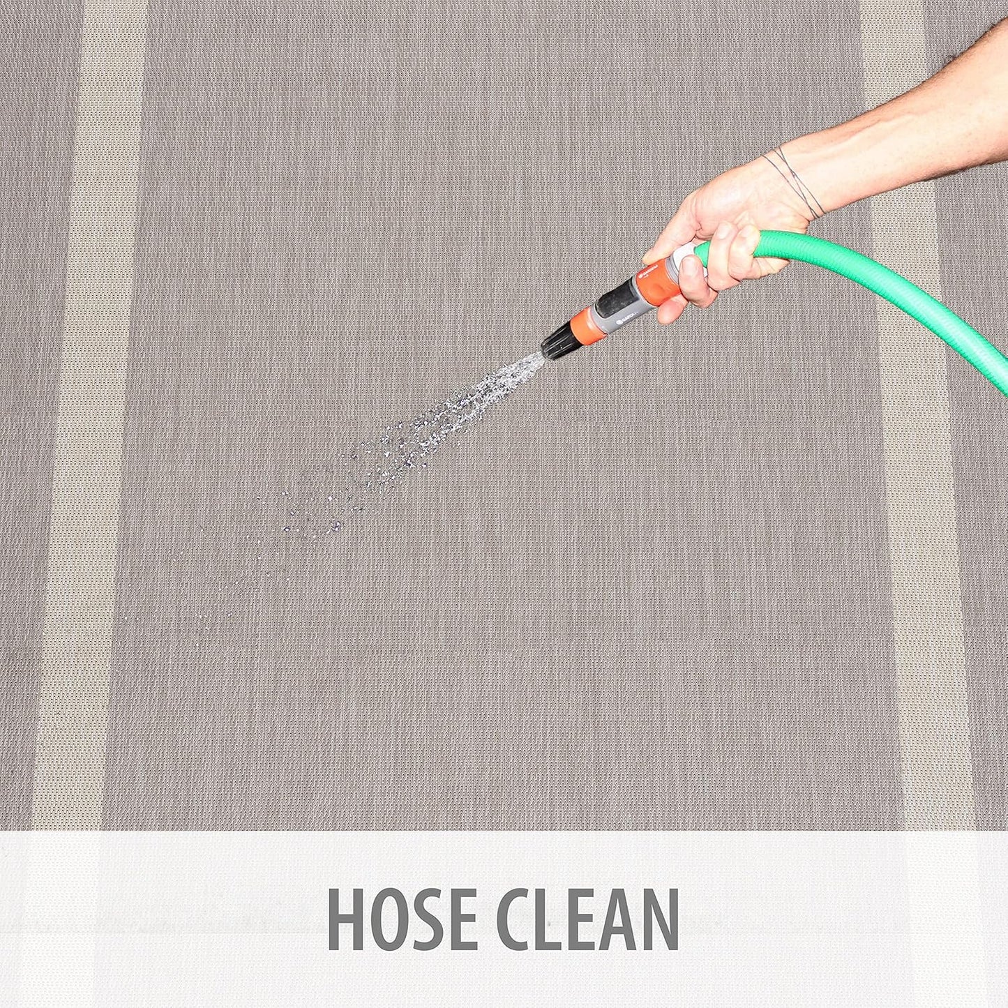 CAMILSON Outdoor Rug 9x12,Large Modern Outside Rugs for Patios Porches Waterproof Durable Washable Non-Shedding, Easy-to-Clean Indoor Outdoor Area Carpet (9 x 12, Bordered - Gray/White)