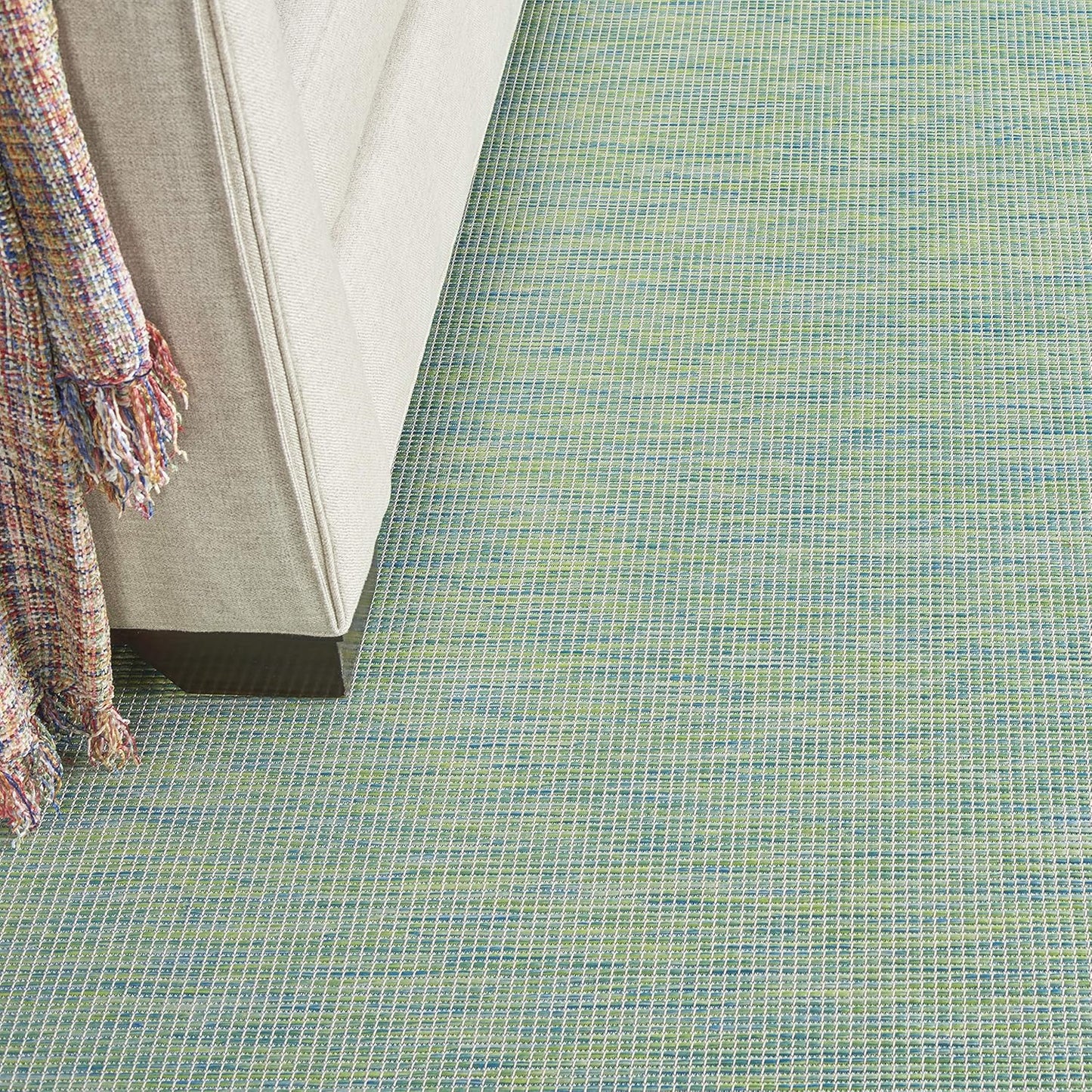 Nourison Home Positano 6' x 9' Blue Green Fabric Modern Area Rug (6' x 9')